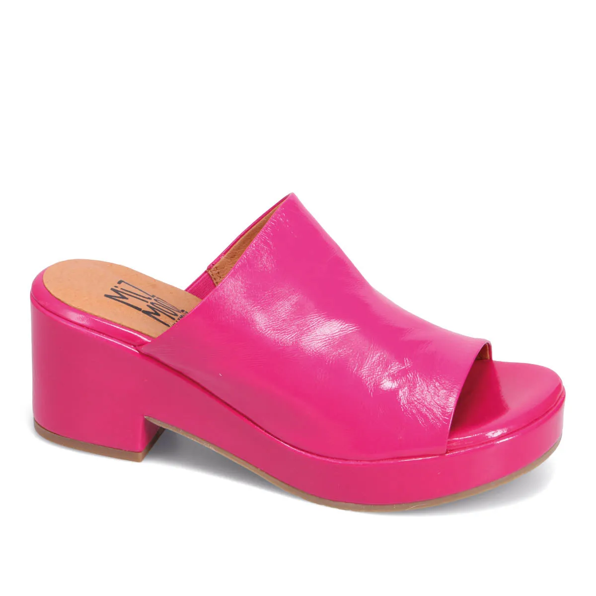 Gwen Patent Heeled Slide