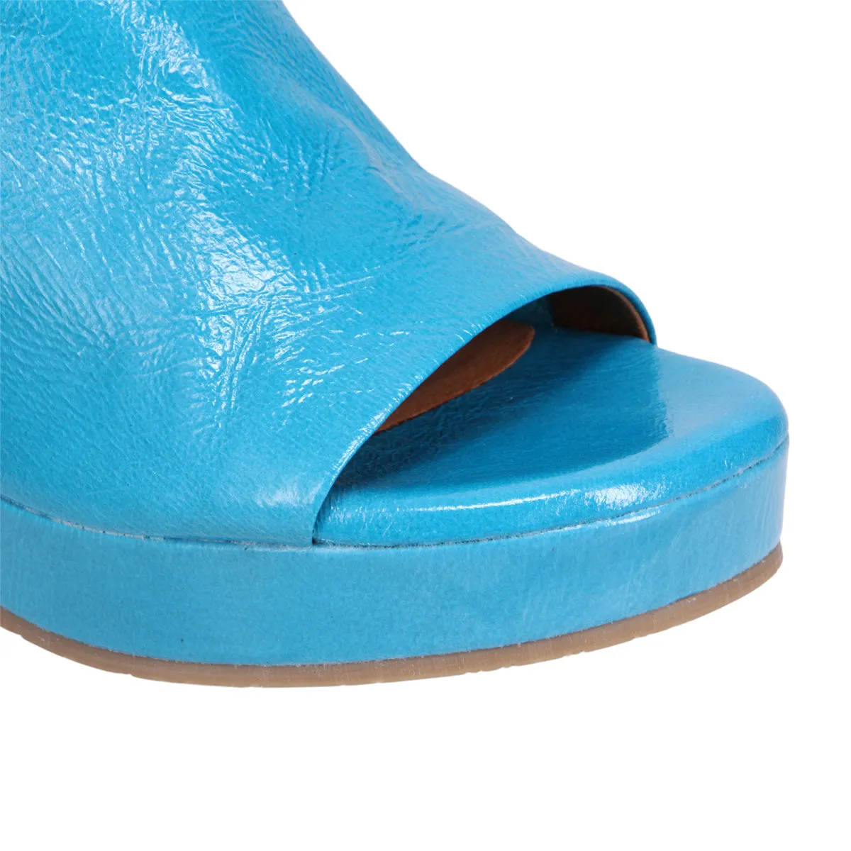 Gwen Patent Heeled Slide