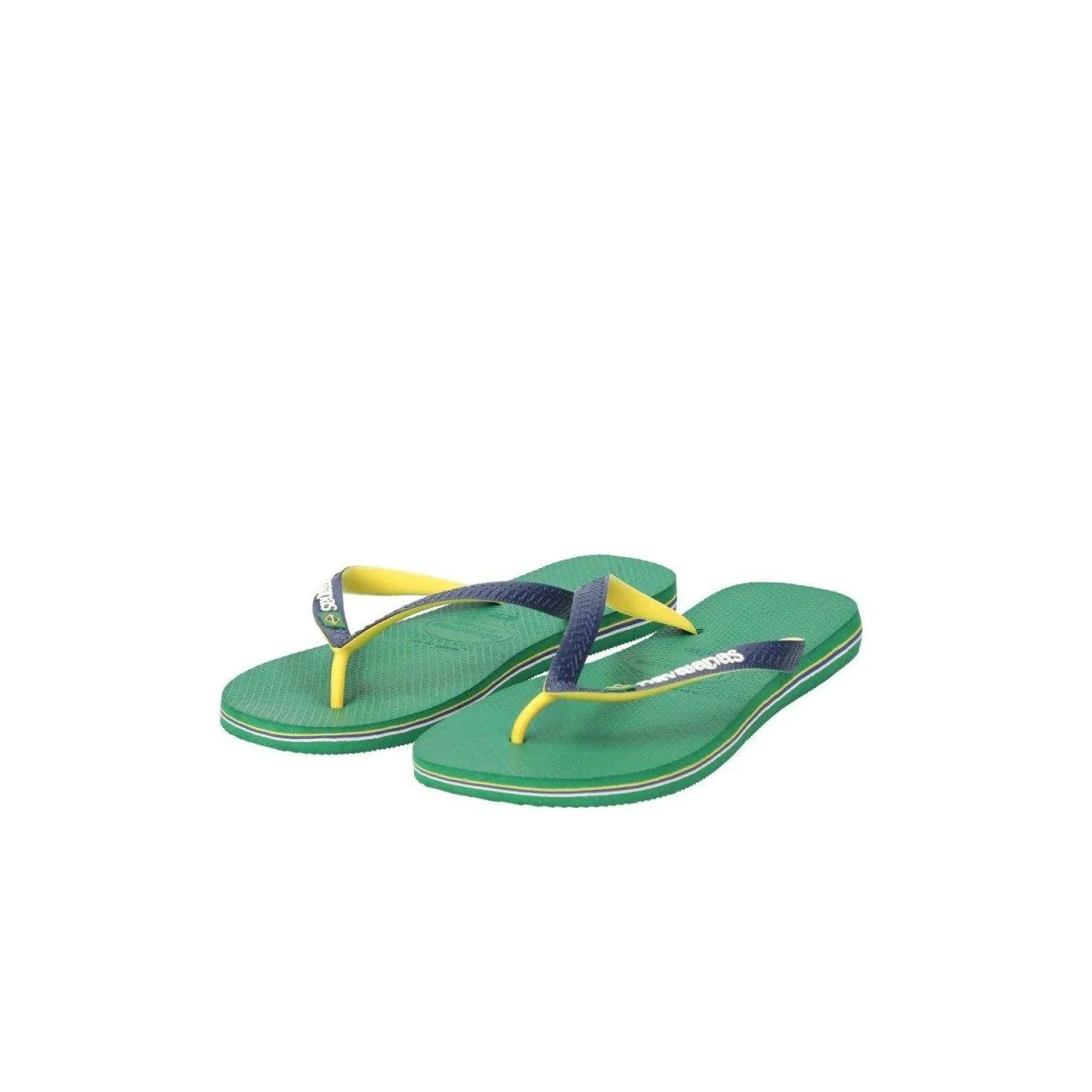 Havaianas Logo Flip Flops Casual Sandals Rubber Green Colour For Men