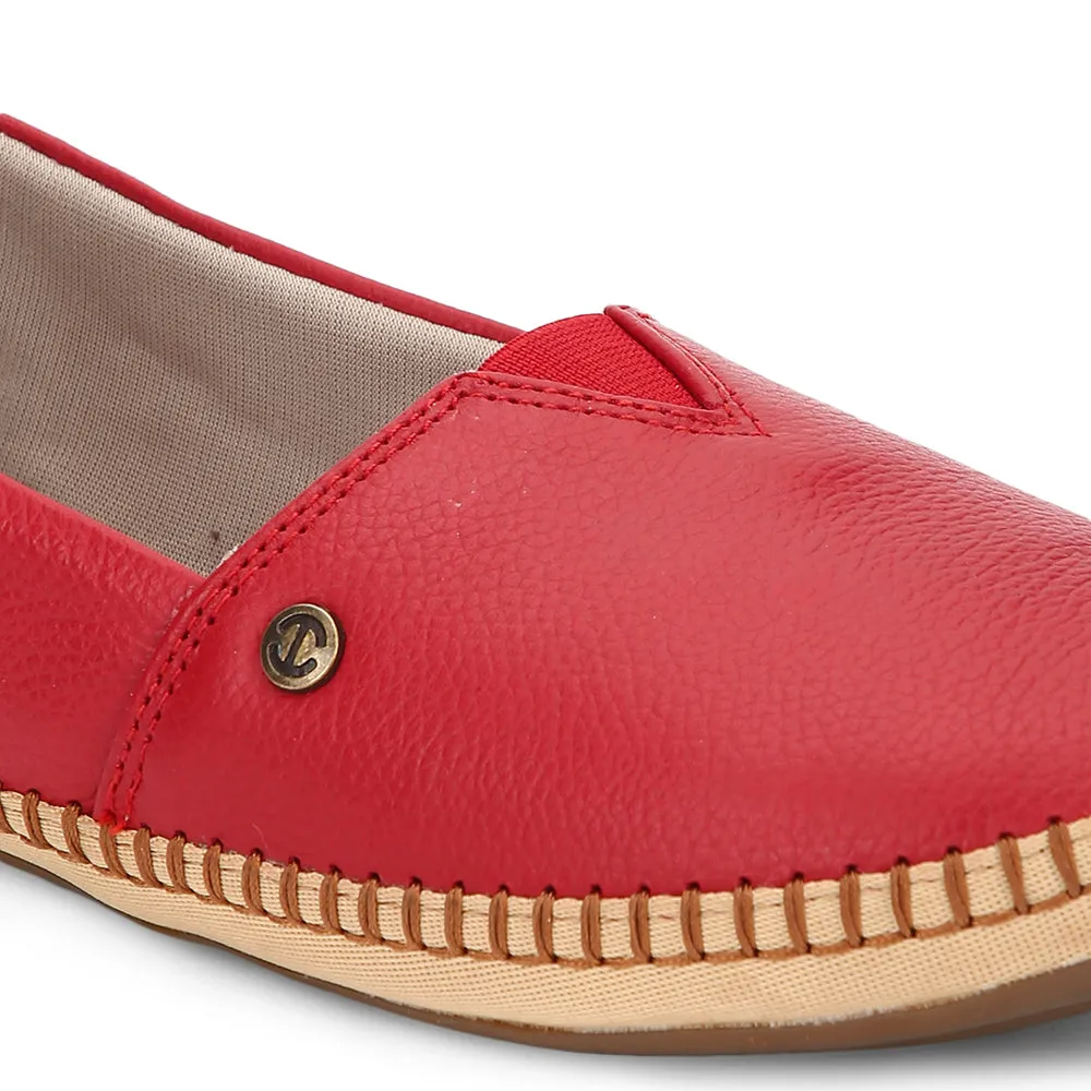 Healers Casual (Red) Ballerina Shoes For Women LARRY-02 By Liberty