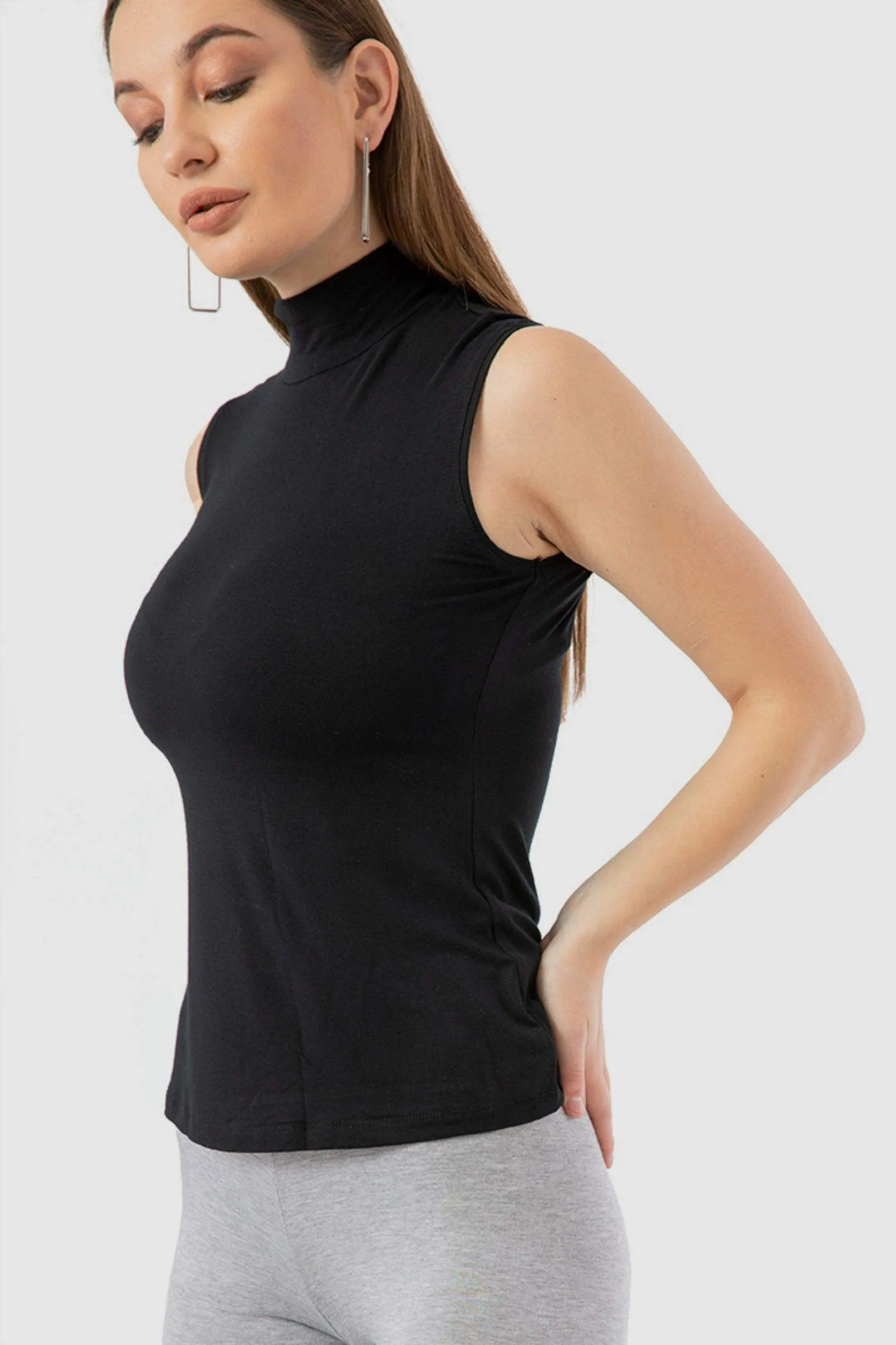 High Neck Seamless Viscose Sleeveless Top (Pack of 3)