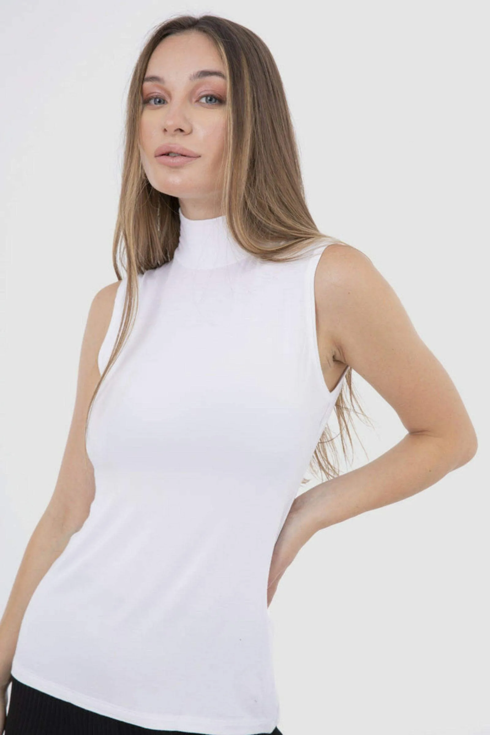 High Neck Seamless Viscose Sleeveless Top (Pack of 3)