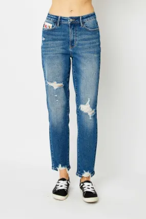 Judy Blue Full Size Distressed Boyfriend Fit Jeans