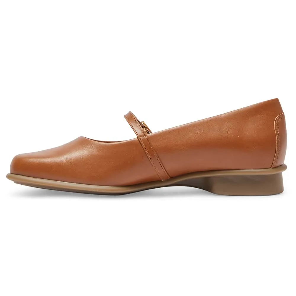 Katrina Flat in Cognac Leather