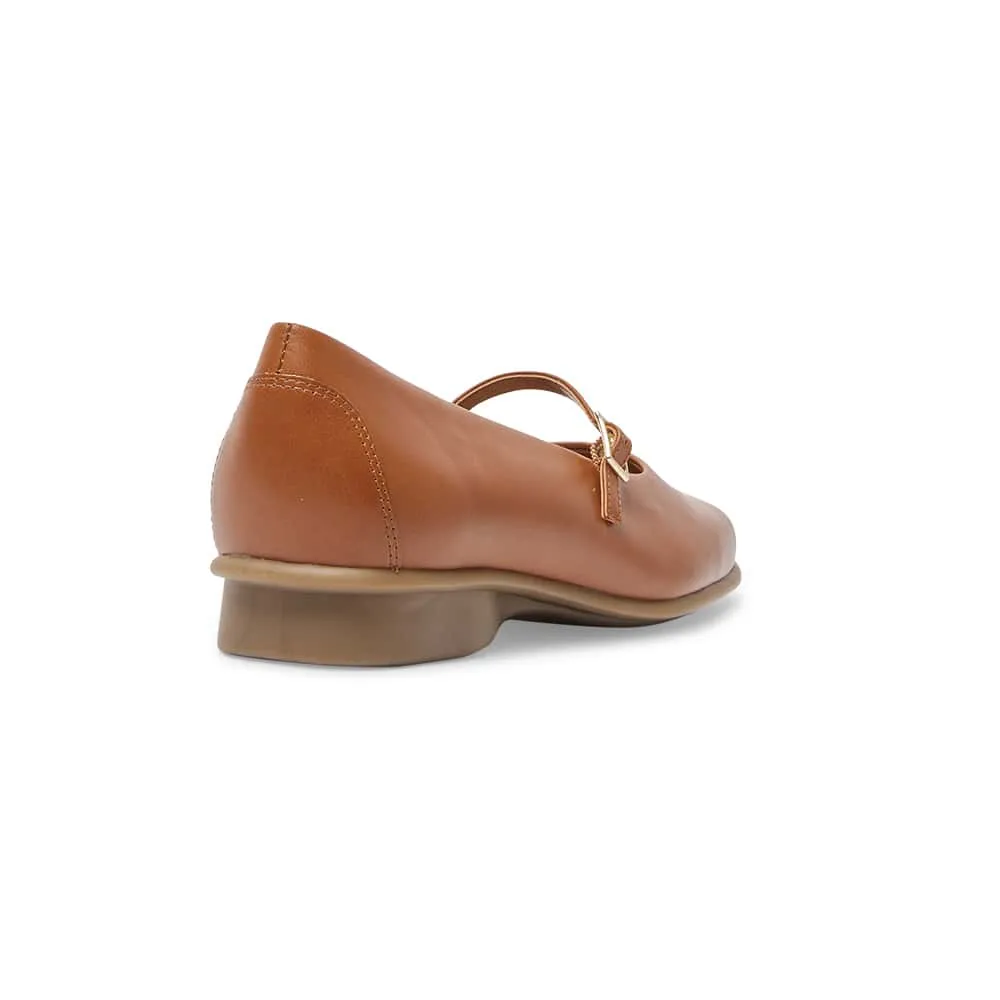 Katrina Flat in Cognac Leather