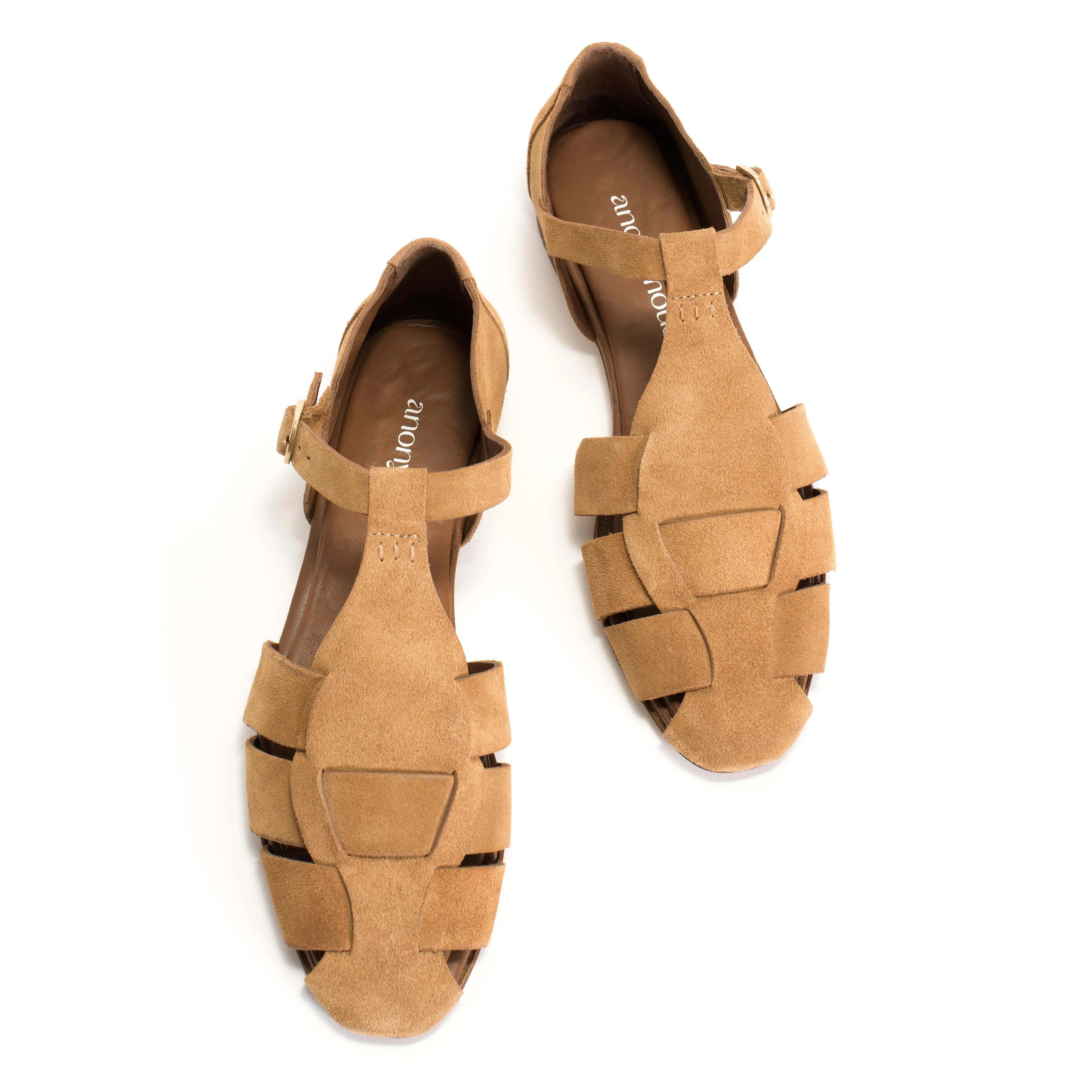 Lain flats Calf suede Bamboo brown