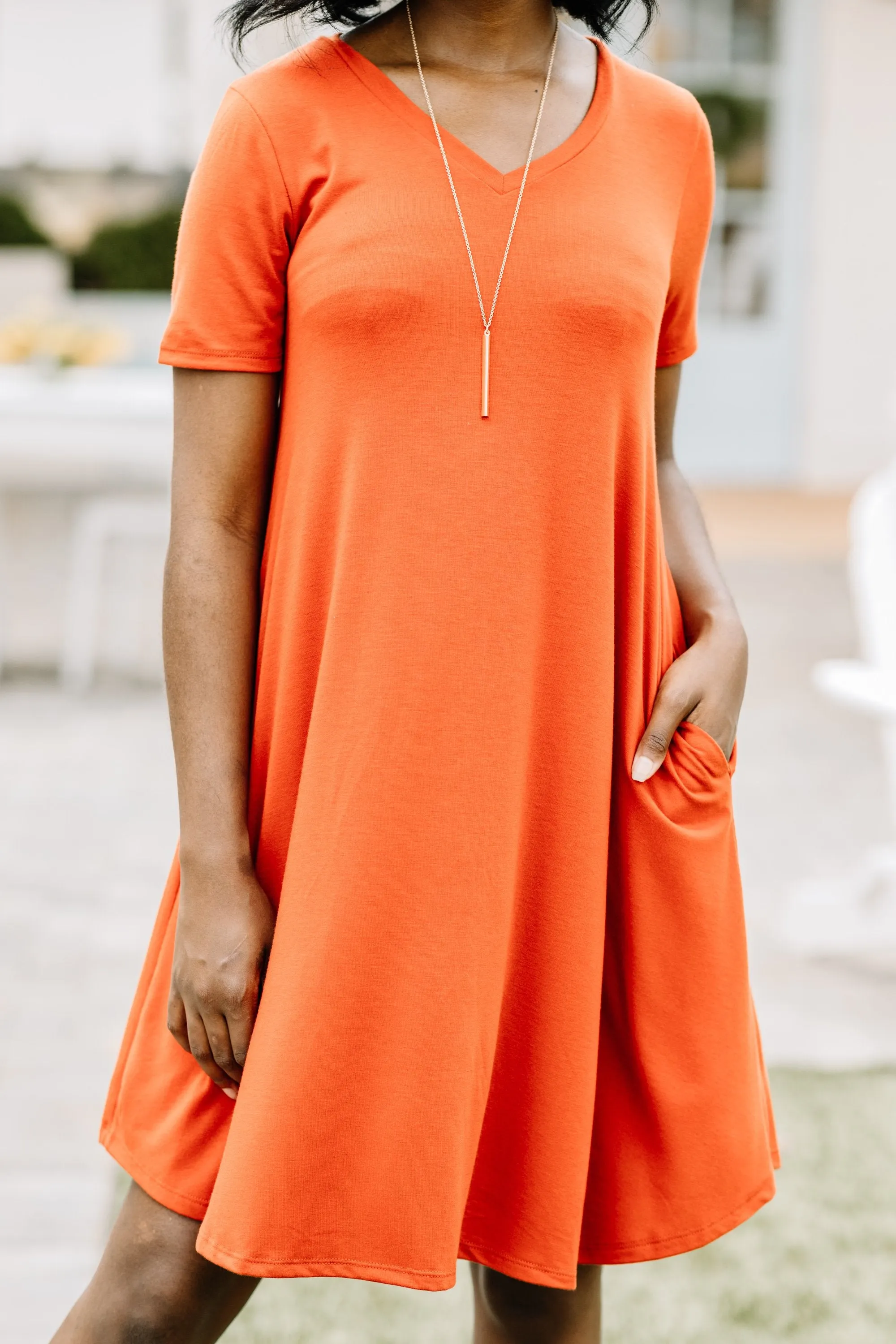 Lean On Me Ash Copper Orange T-shirt Dress