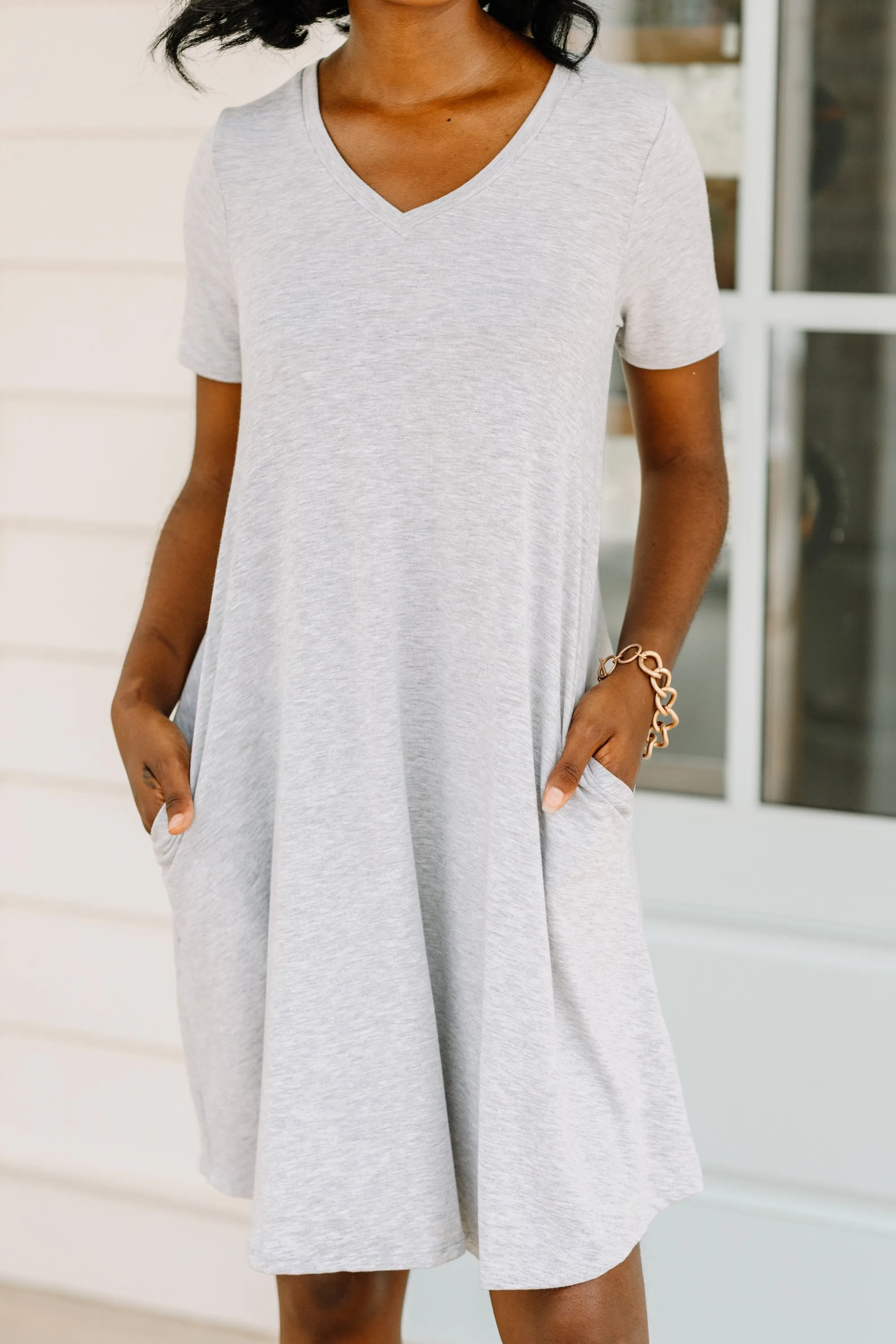 Lean On Me Heather Gray T-shirt Dress