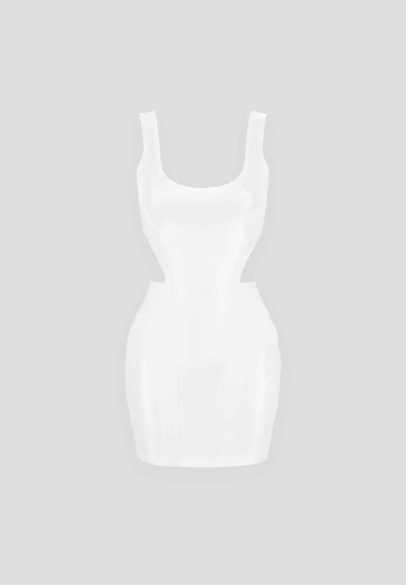 Leather Corset Mini Dress - Off White