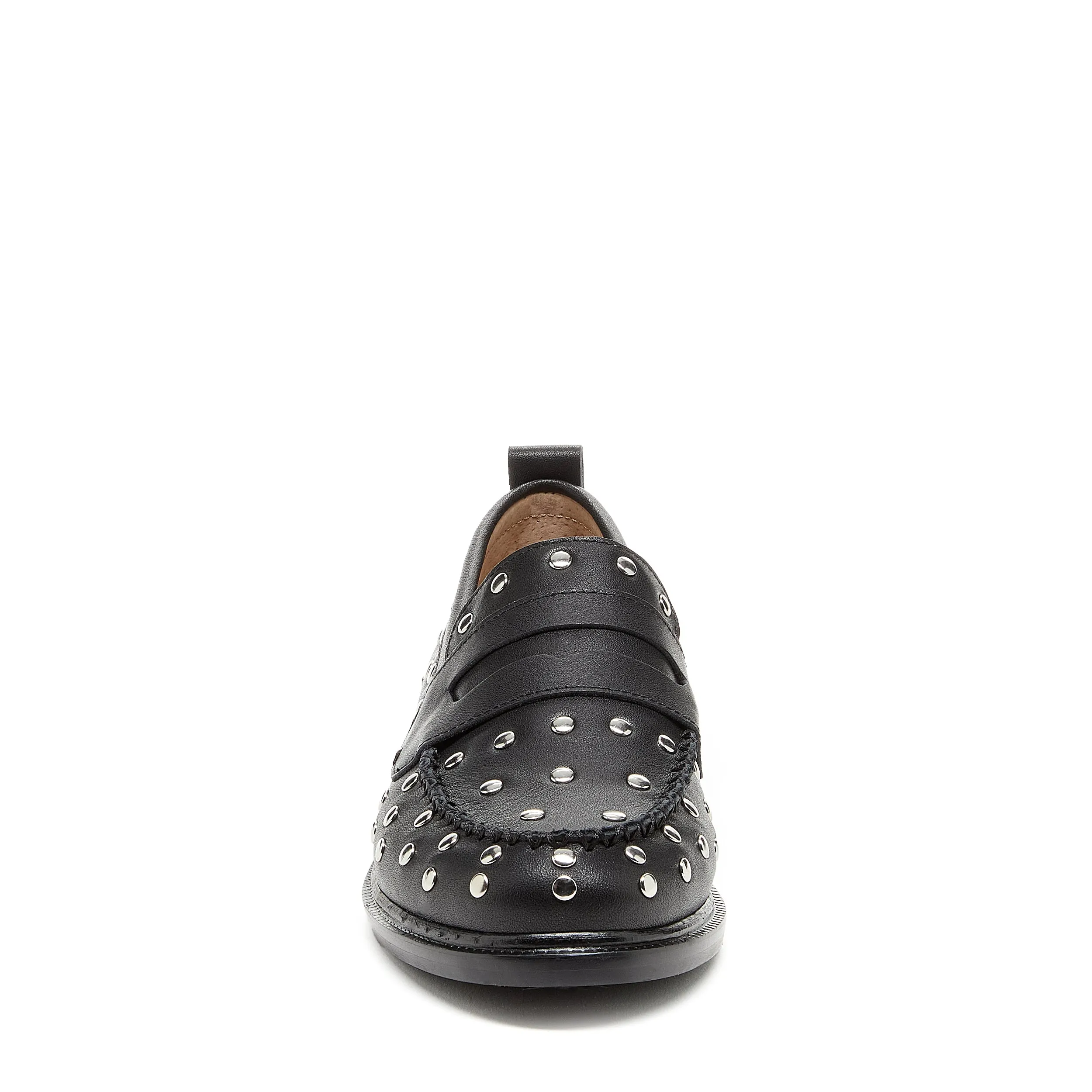 Lens Black Stud Loafers