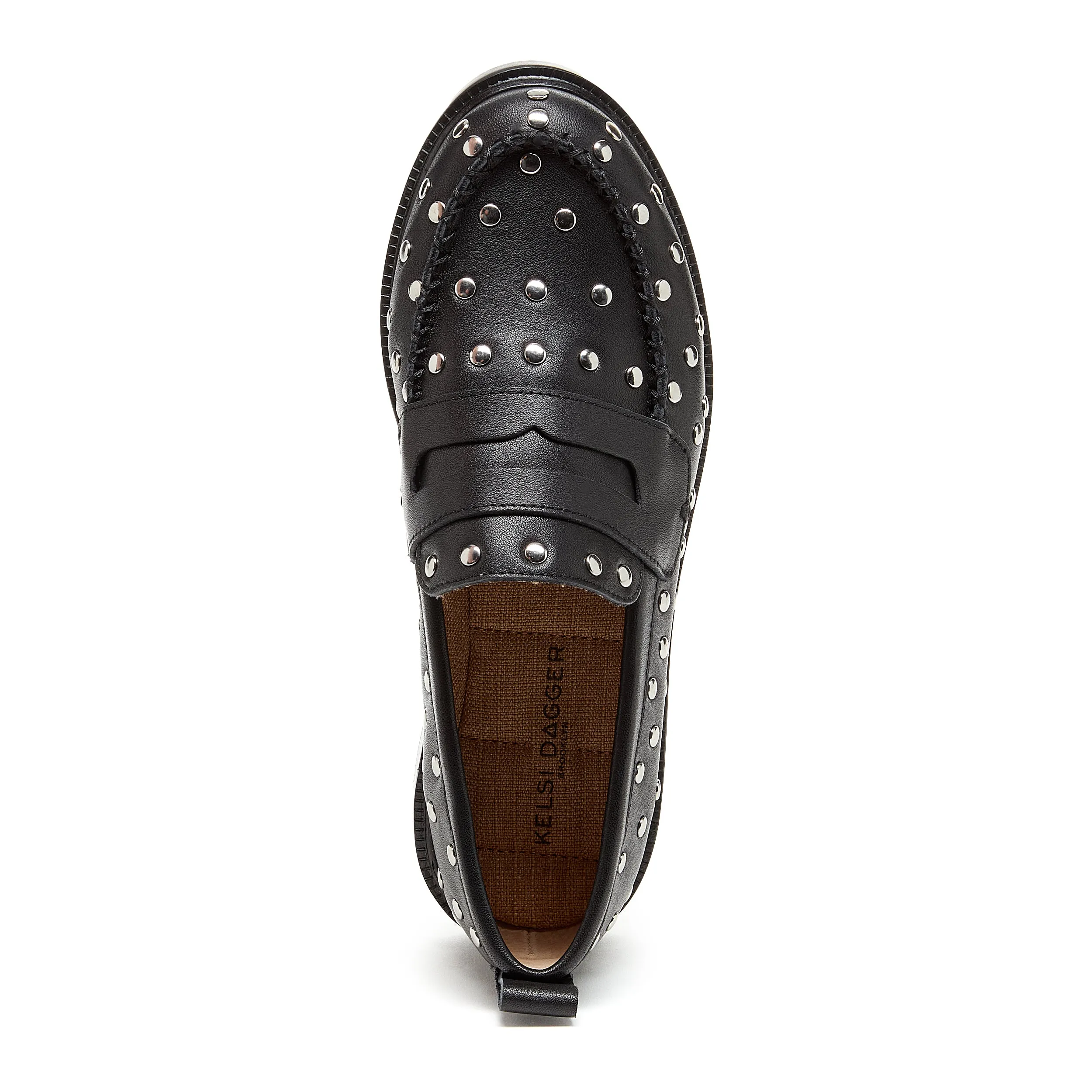 Lens Black Stud Loafers