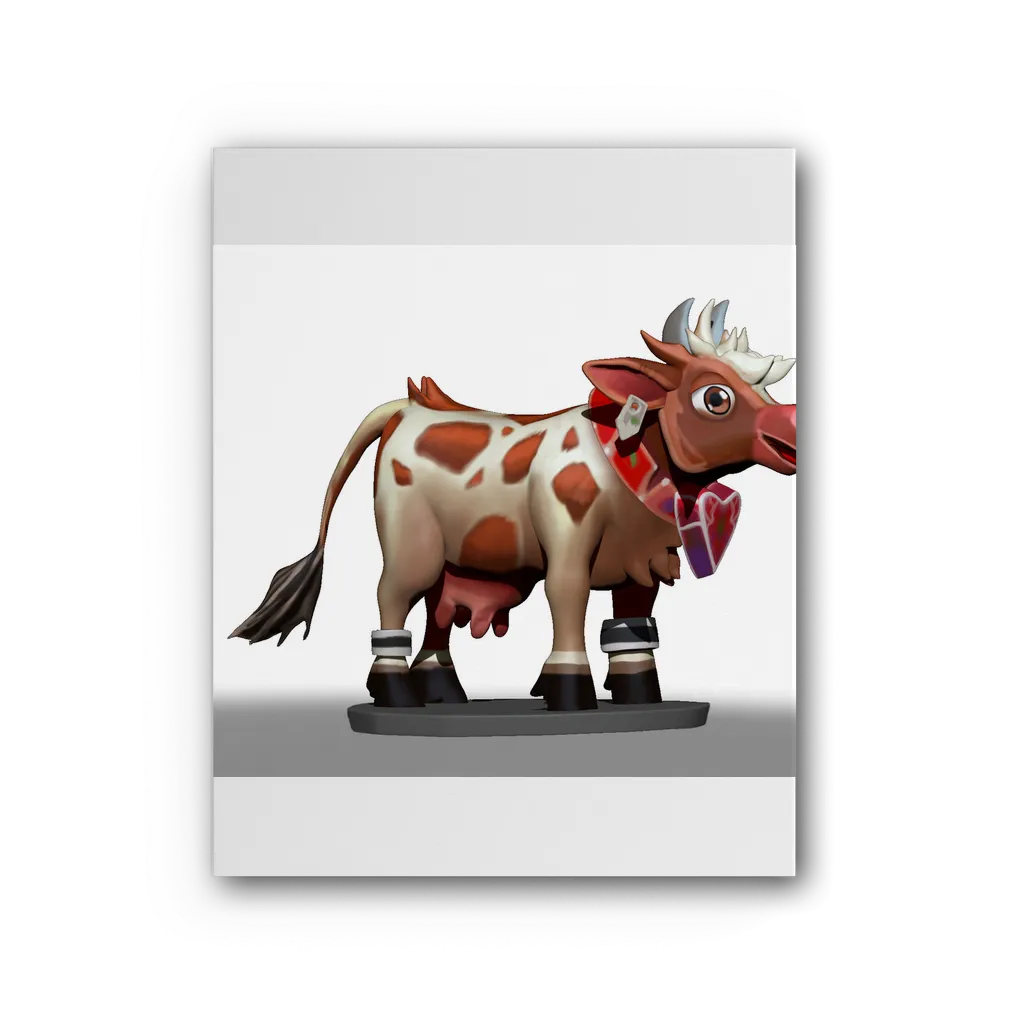 Light Brown Cow Premium Stretched Canvas