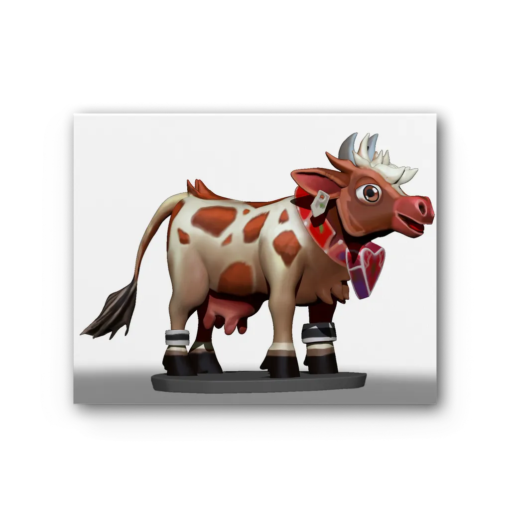 Light Brown Cow Premium Stretched Canvas