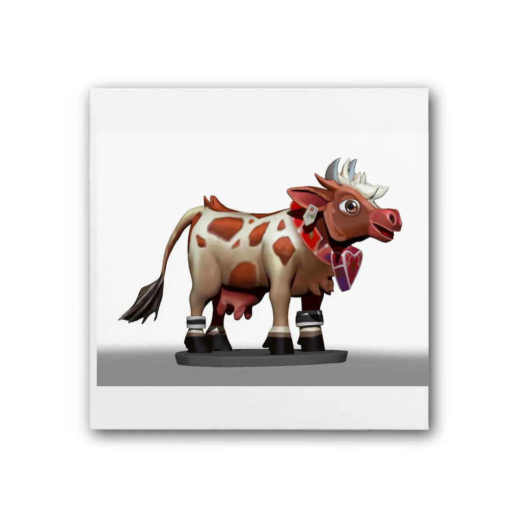 Light Brown Cow Premium Stretched Canvas