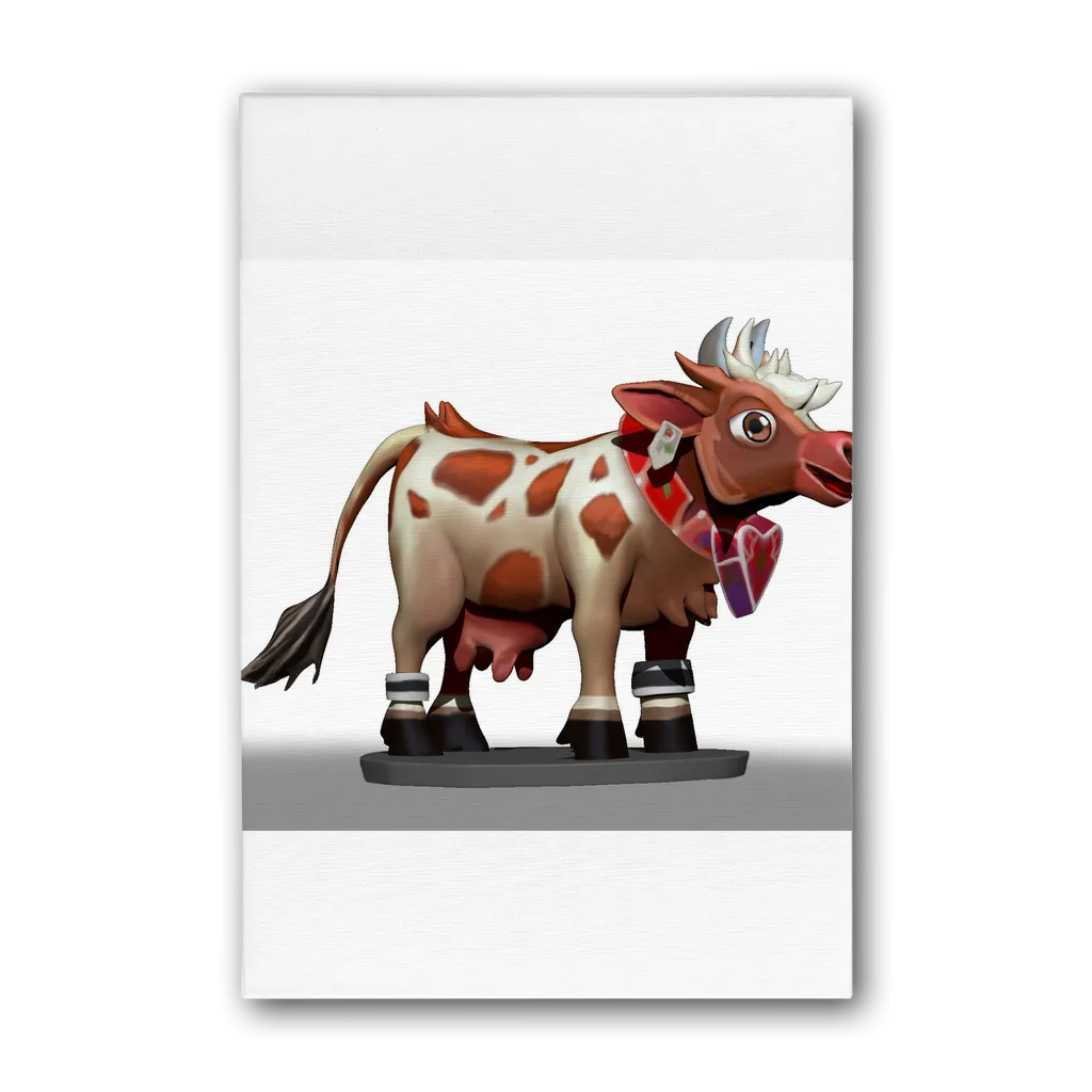 Light Brown Cow Premium Stretched Canvas