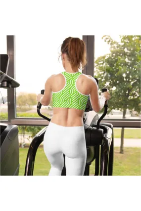 Lime Wedges Padded Sports Bra