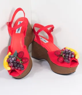 Lulu Hun Red Fruit Peep Toe Kellie Wedges