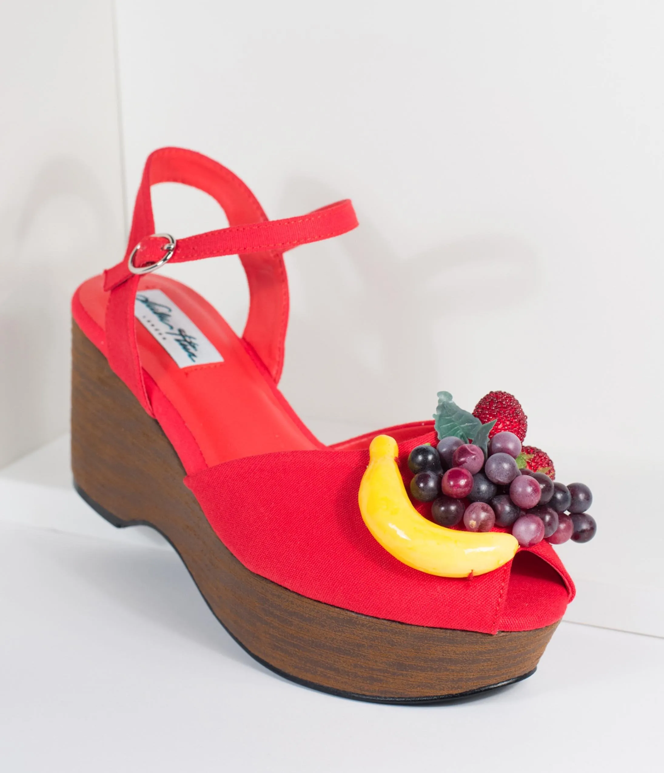 Lulu Hun Red Fruit Peep Toe Kellie Wedges