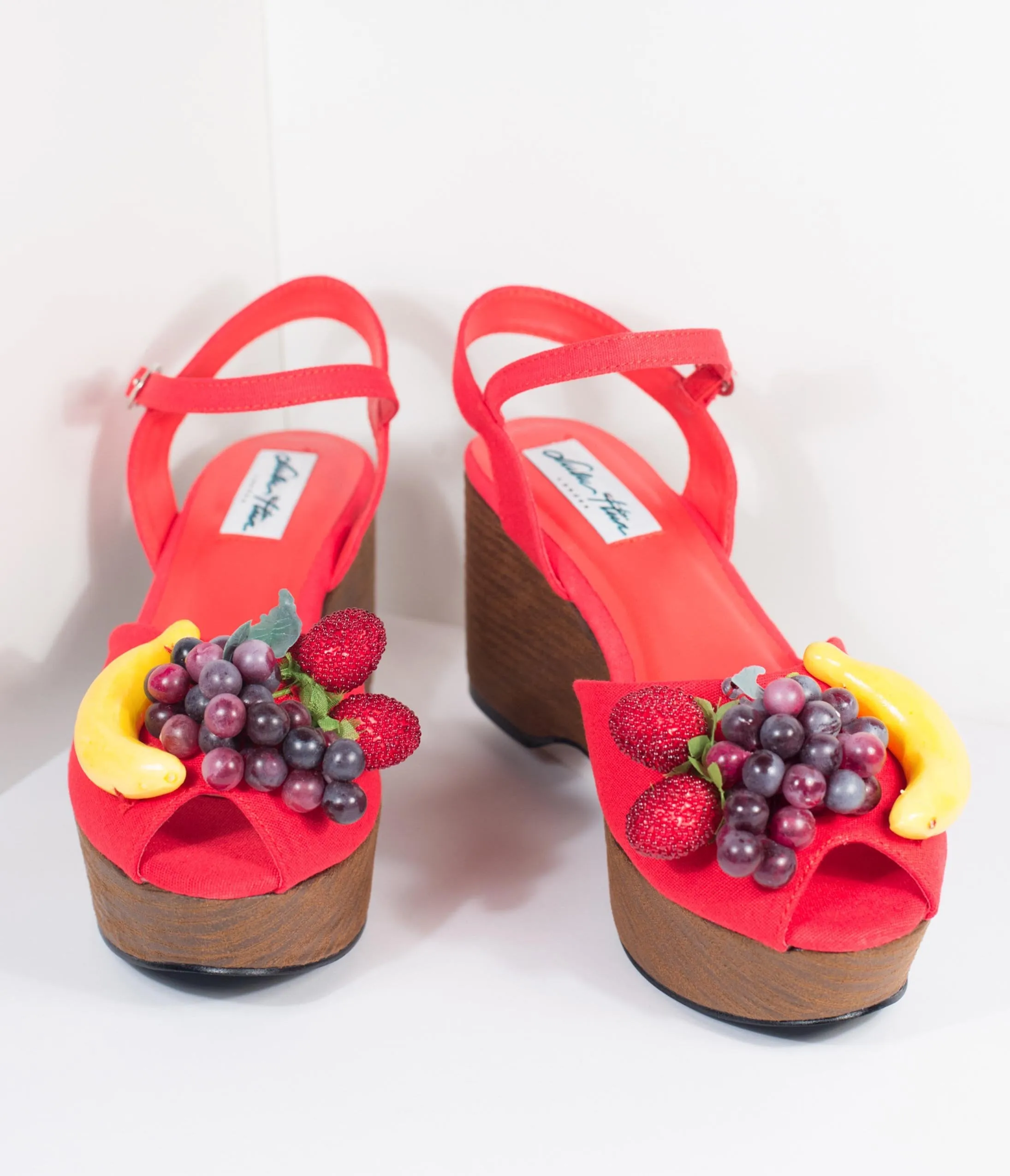 Lulu Hun Red Fruit Peep Toe Kellie Wedges