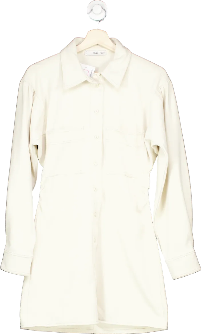 MANGO Ivory Shirt Dress UK S