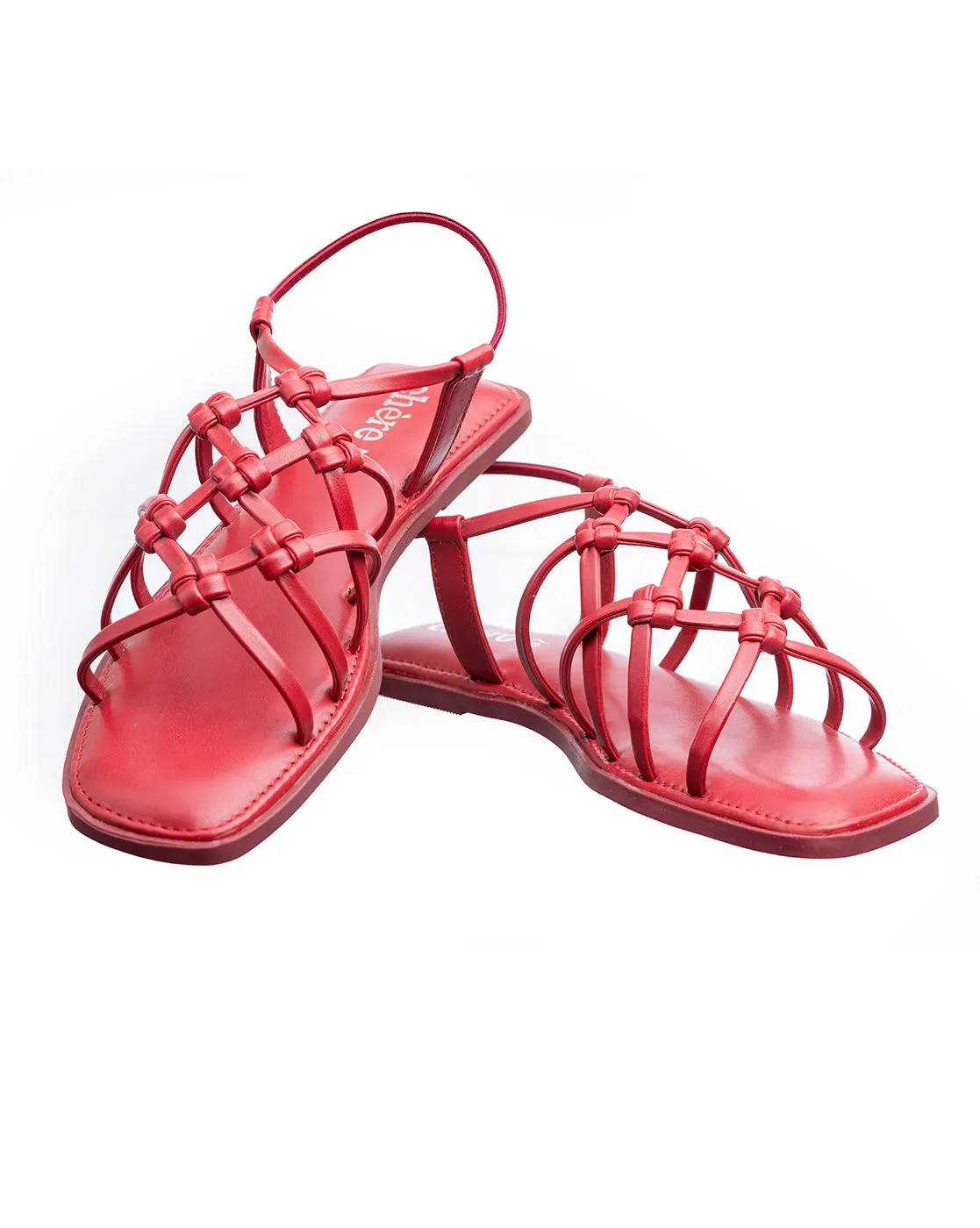 Maroon Strappy Flats for Women