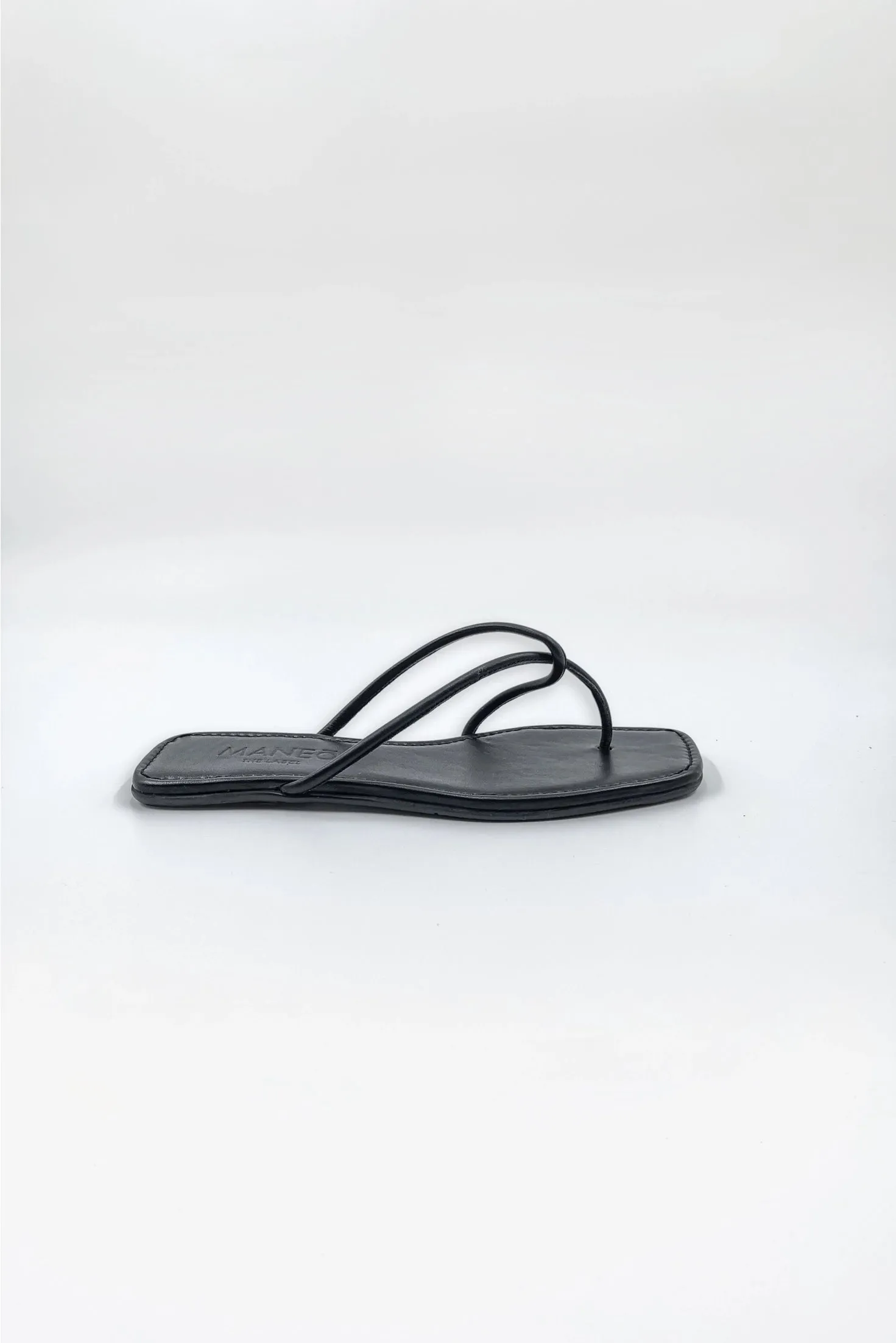 Marta Leather Slide Sandal | Black