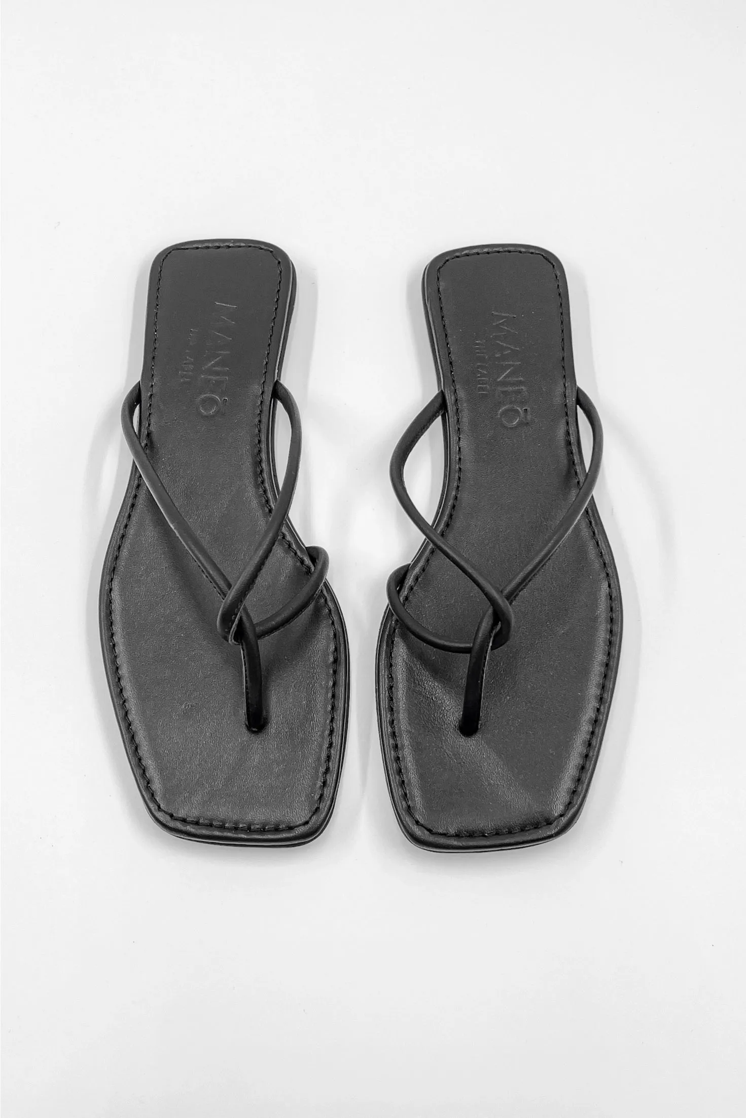 Marta Leather Slide Sandal | Black