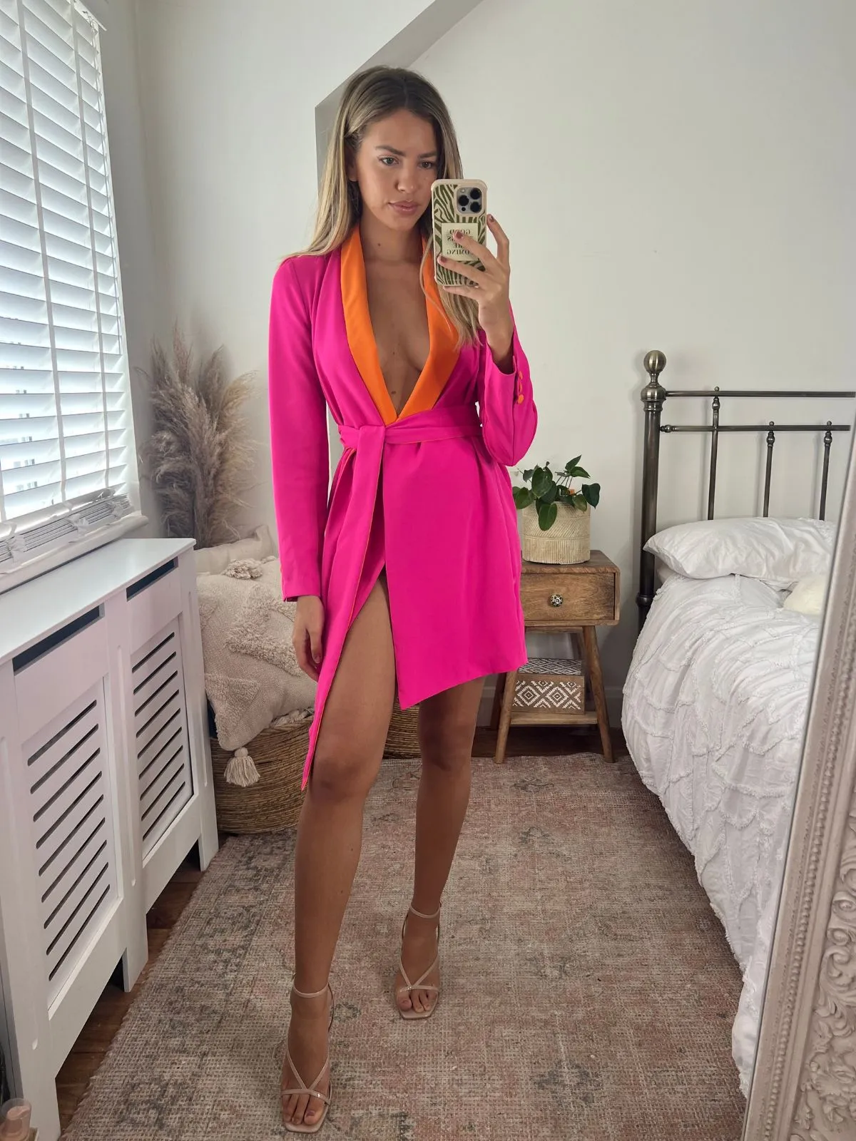 Maya Colourblock Blazer Dress in Pink