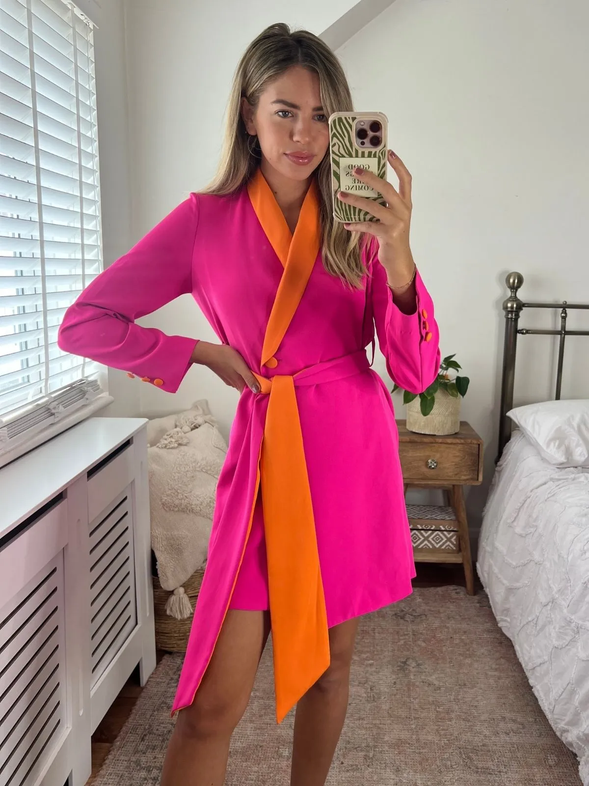 Maya Colourblock Blazer Dress in Pink