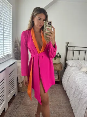 Maya Colourblock Blazer Dress in Pink