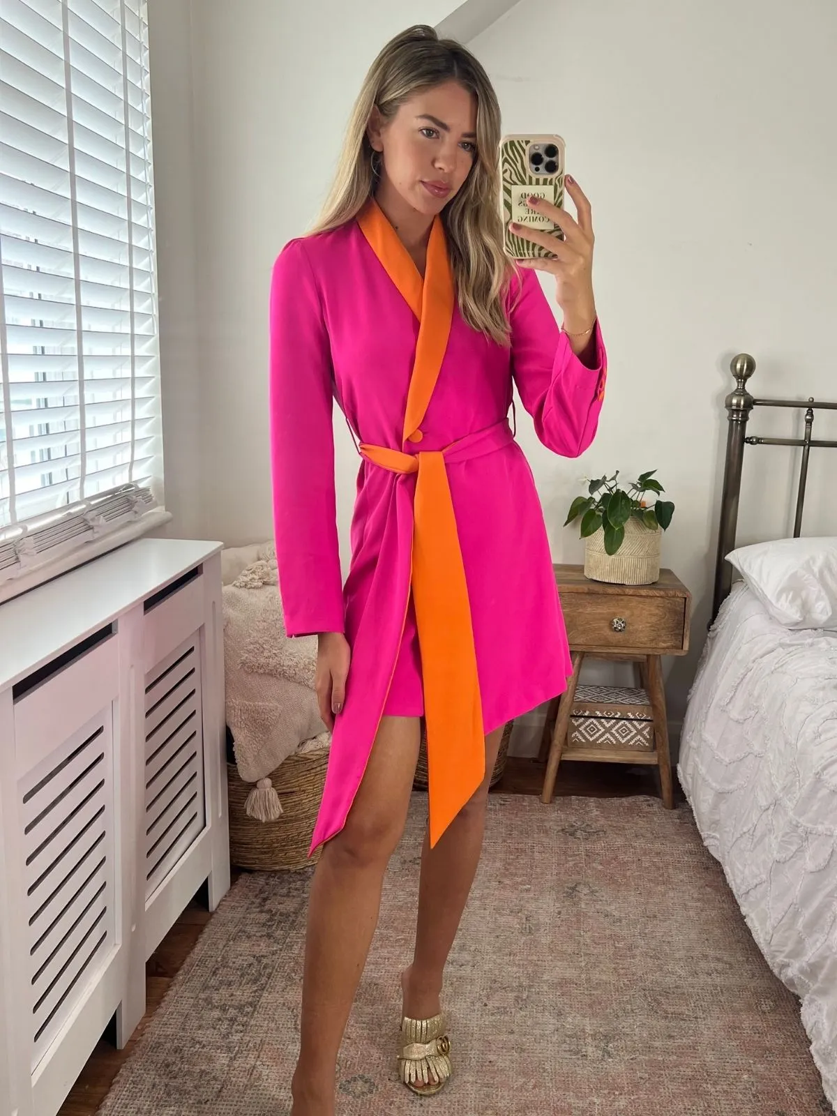 Maya Colourblock Blazer Dress in Pink