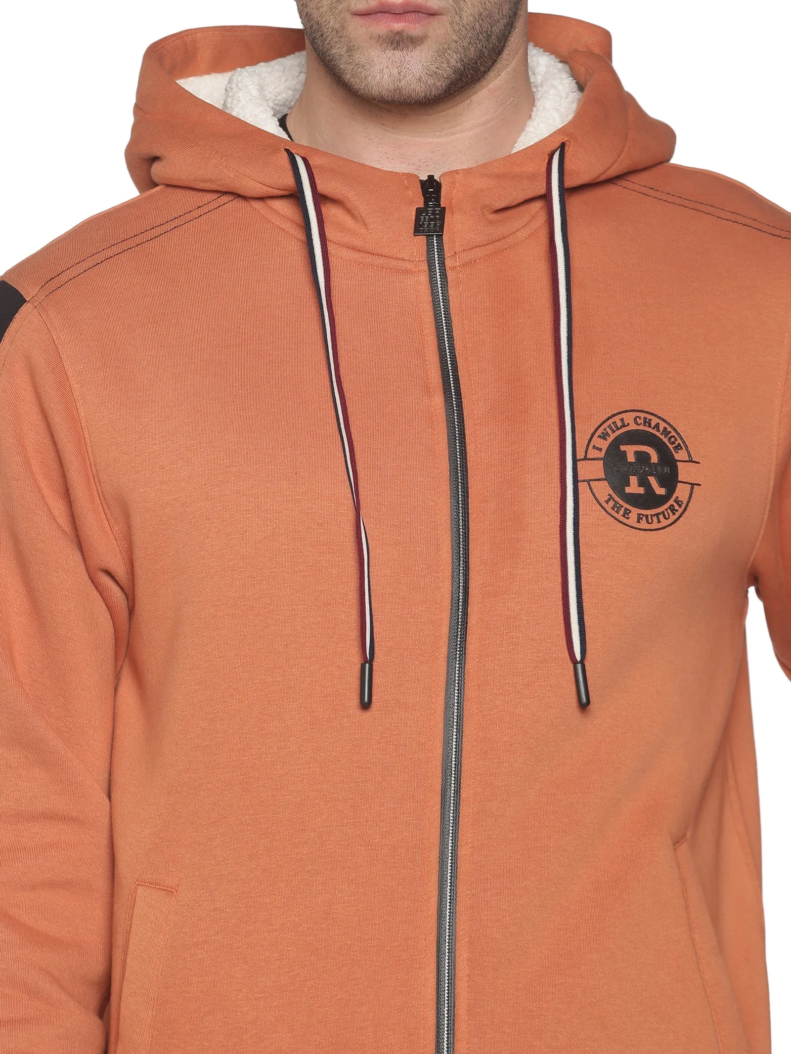 Men Solid Rust Sweatshirt