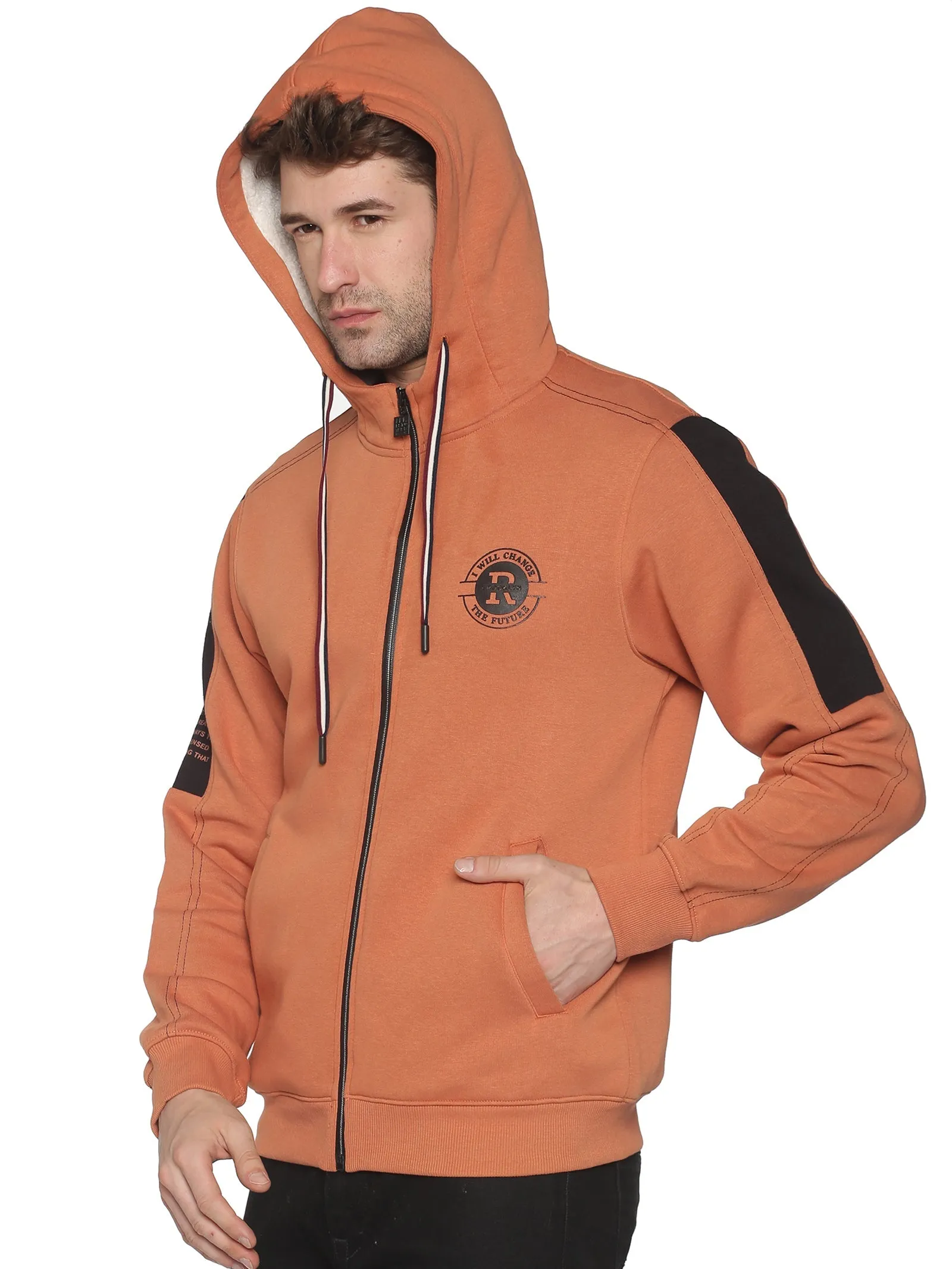 Men Solid Rust Sweatshirt