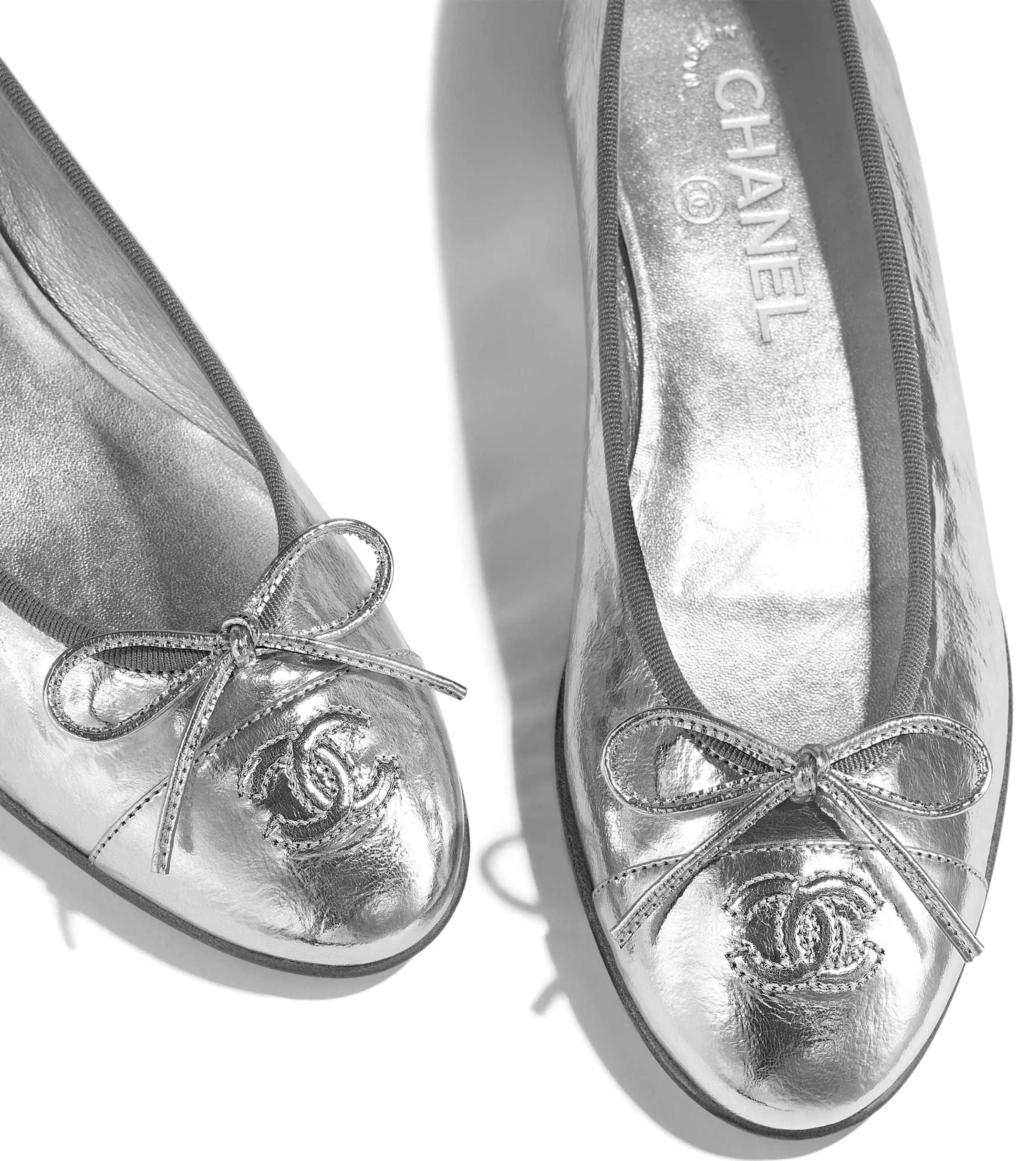 Metallic Goatskin Ballerina Flats