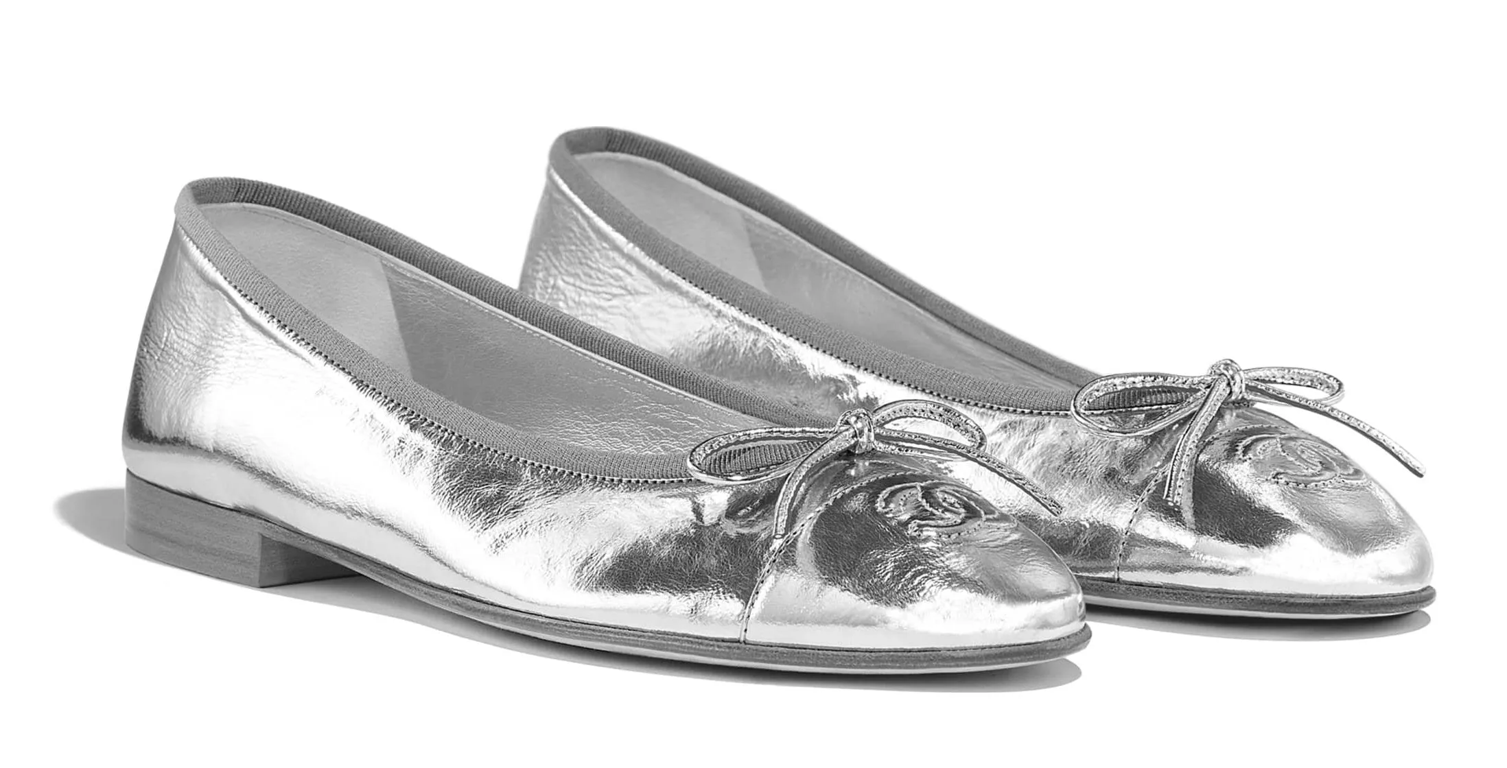 Metallic Goatskin Ballerina Flats