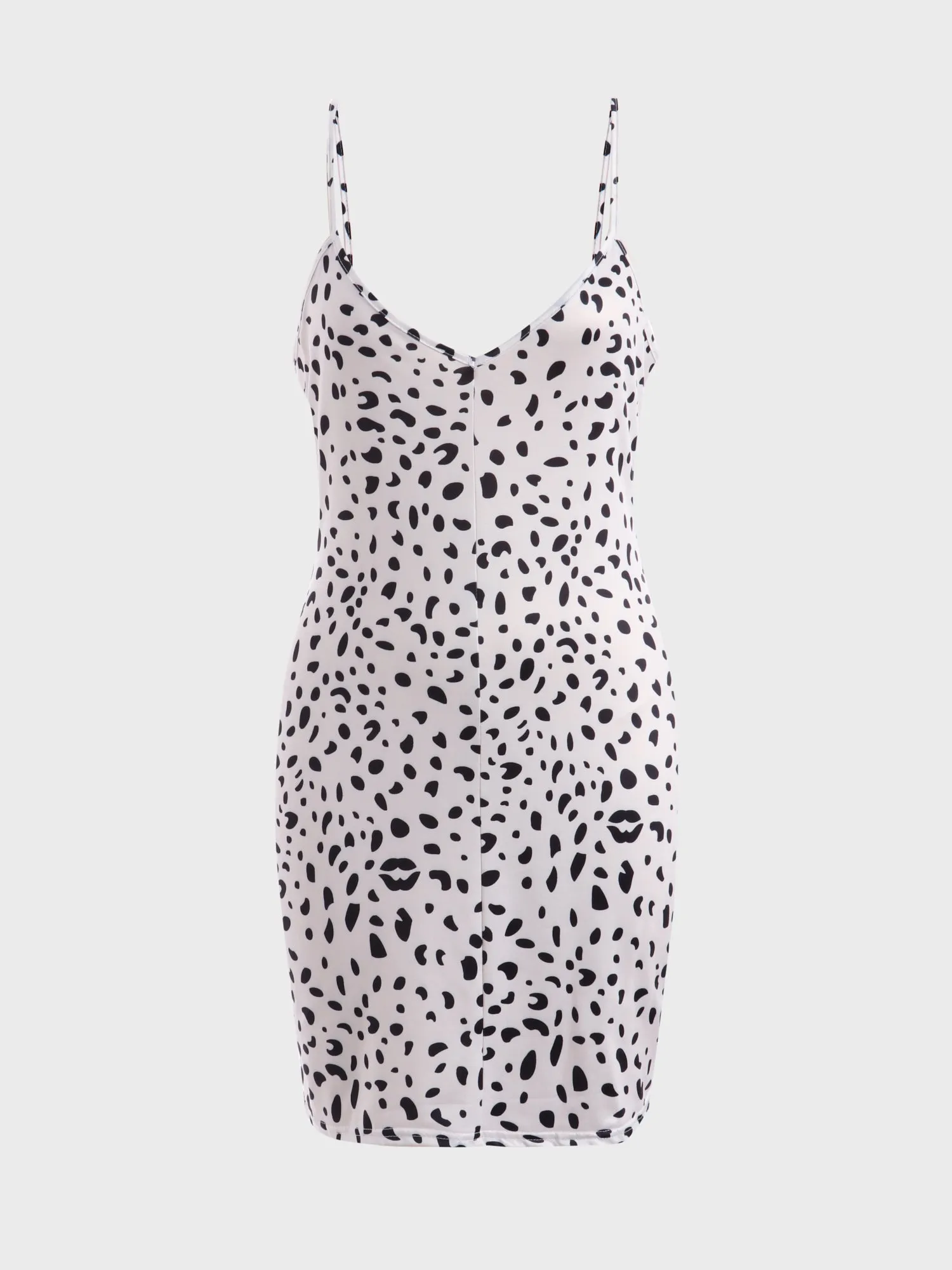 Midsize Enticing Leopard Motif Plunge-V Dress