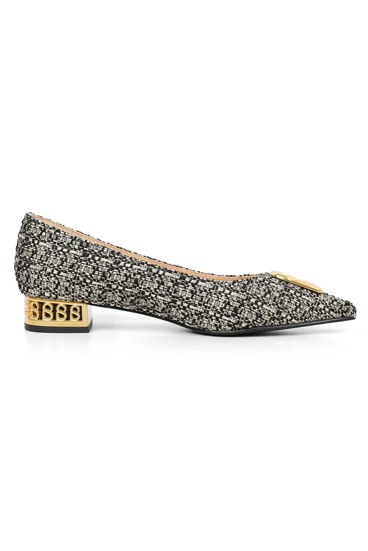 Milly Tweed Pump - Black Cream