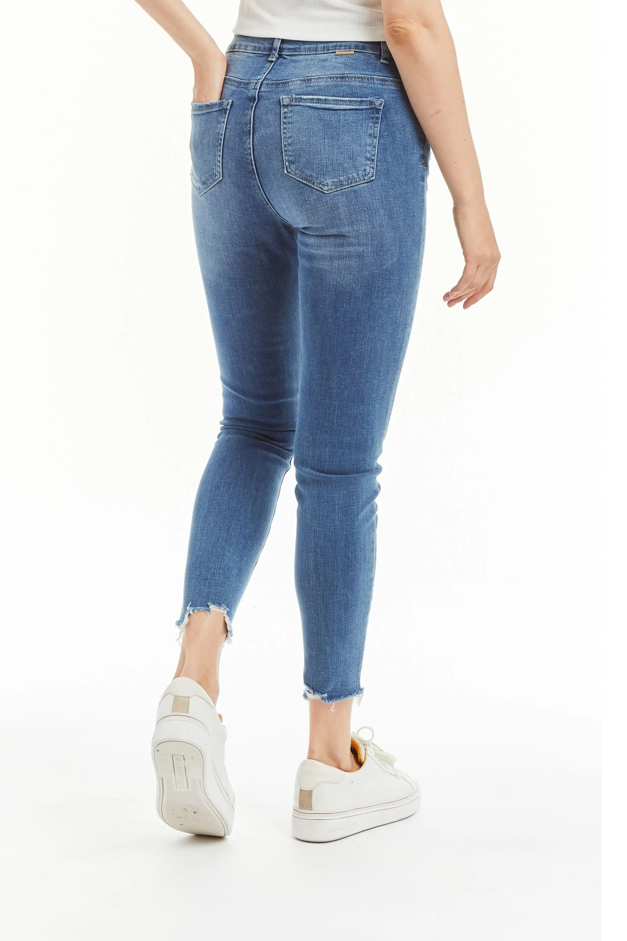 Mona - Crop Skinny With Raw Edge Hem