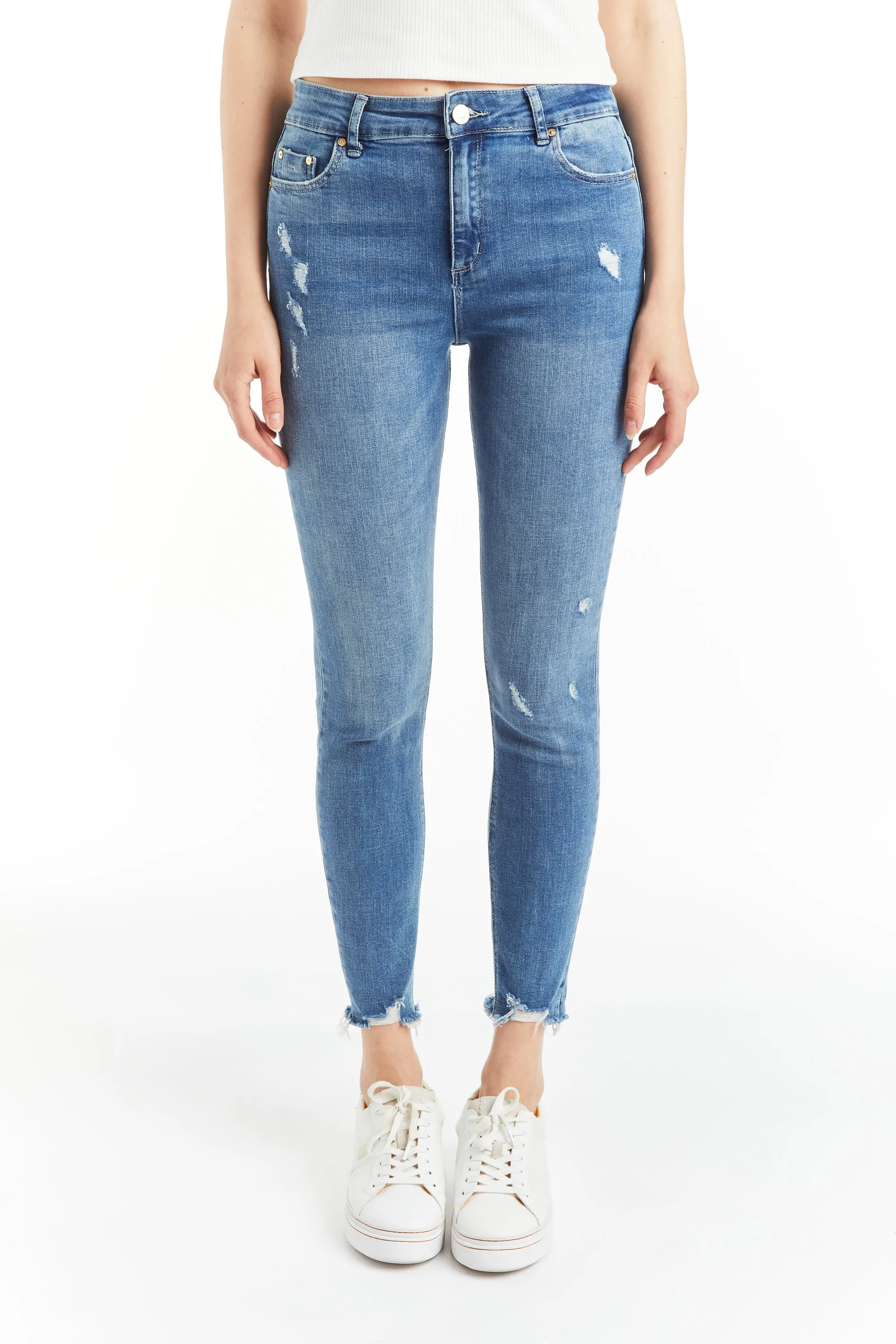 Mona - Crop Skinny With Raw Edge Hem