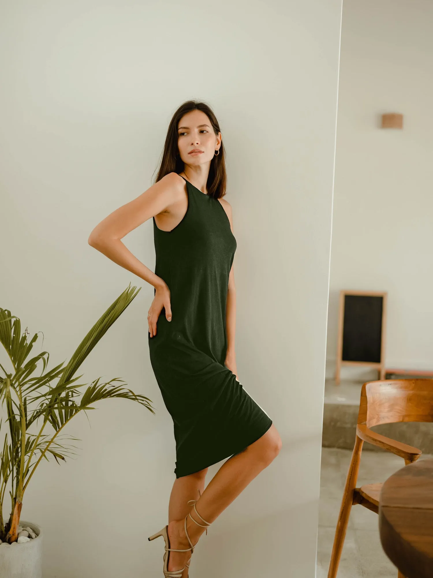 Moss Skinny Midi Dress