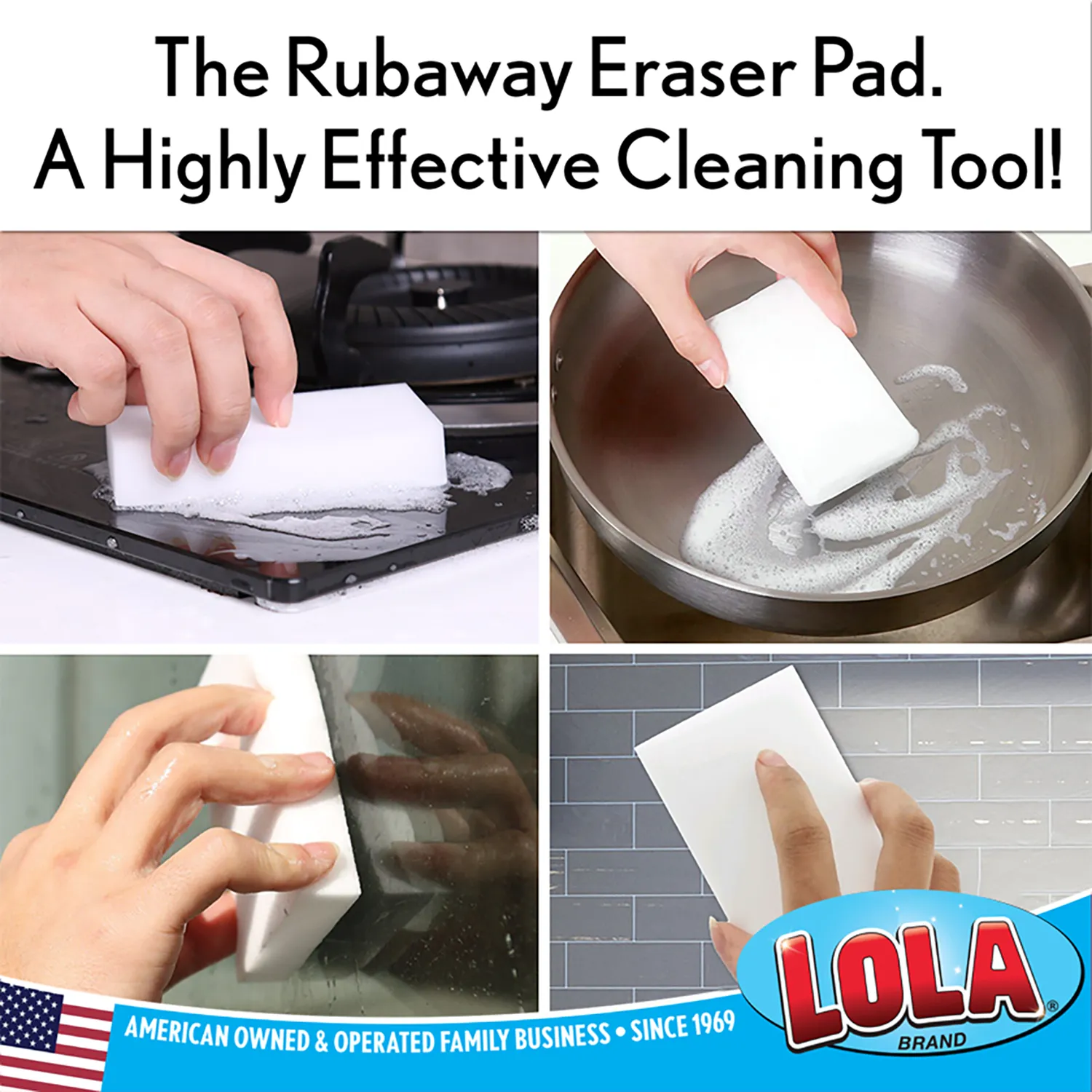 Mr. Clean Magic Eraser Comparable Rubaway Eraser Pads by Lola - 2 pack