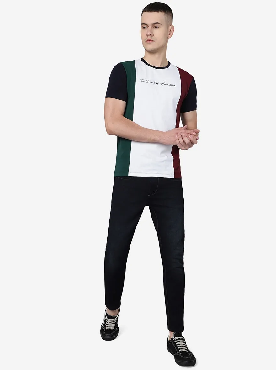 Multicolour Solid Slim Fit T-Shirt | JadeBlue