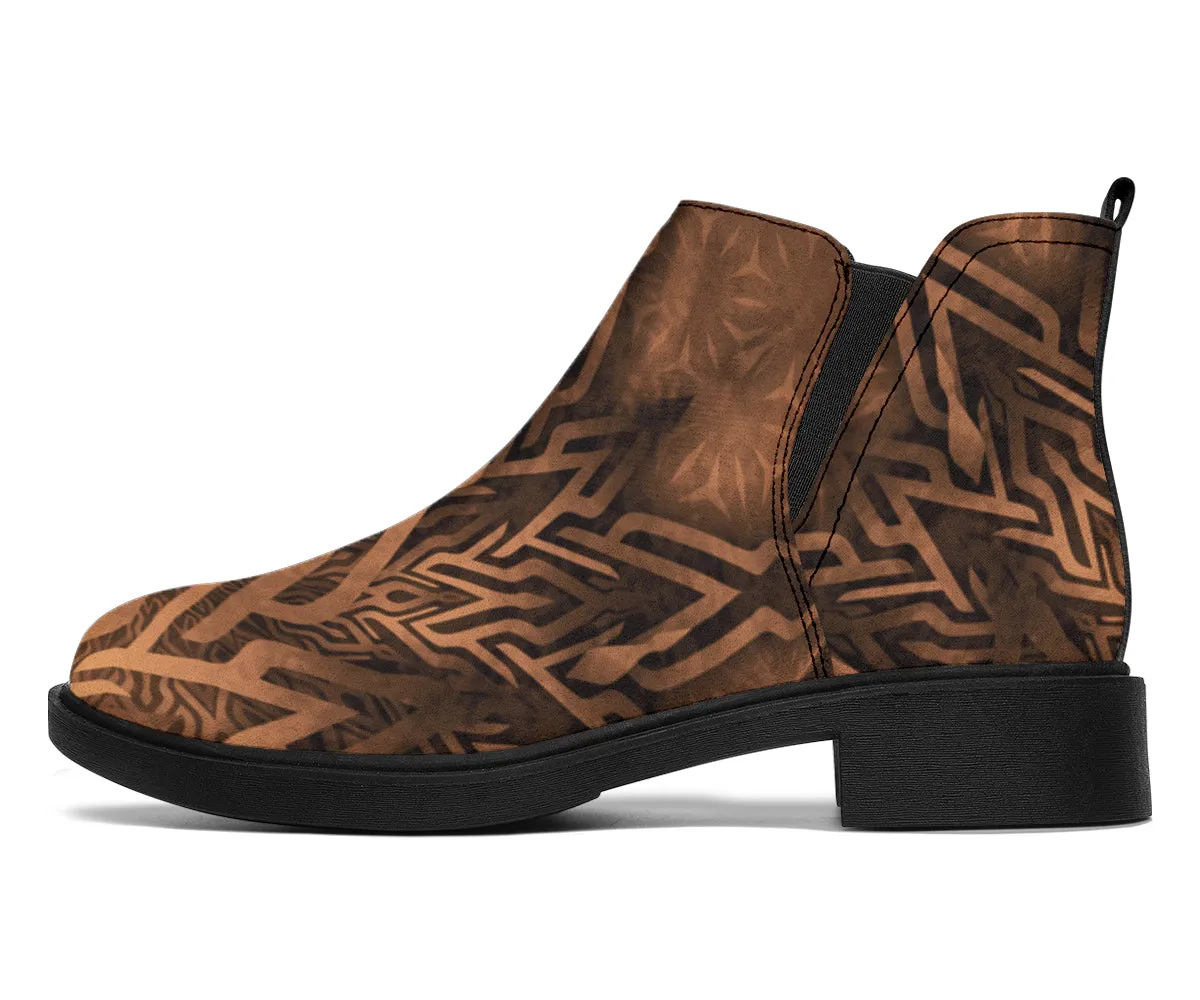 Mystical Aum Chakra Mandala - Earth | Eco Friendly Fashion Boots | Mandalazed