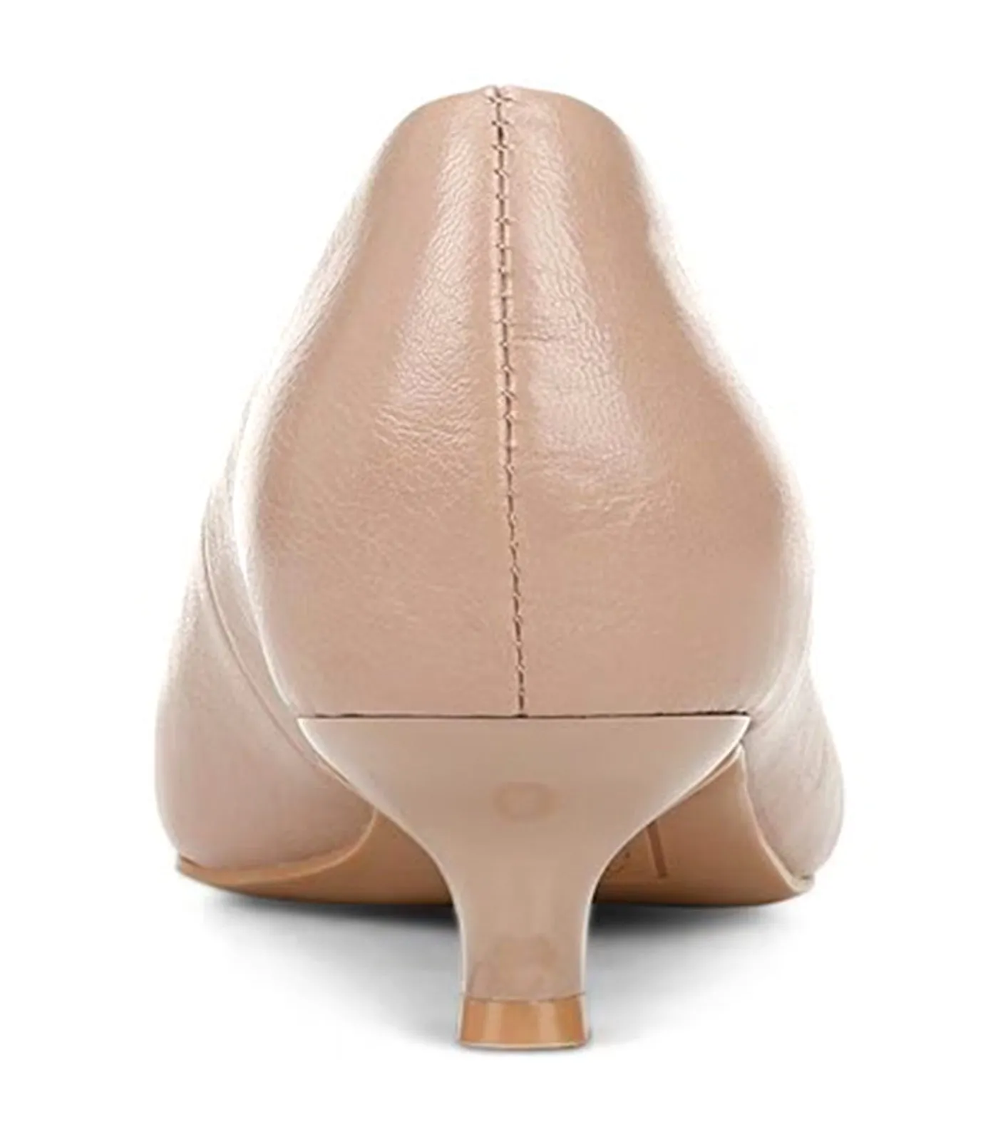 Natalia Kitten Pump Warm Taupe Tan Leather