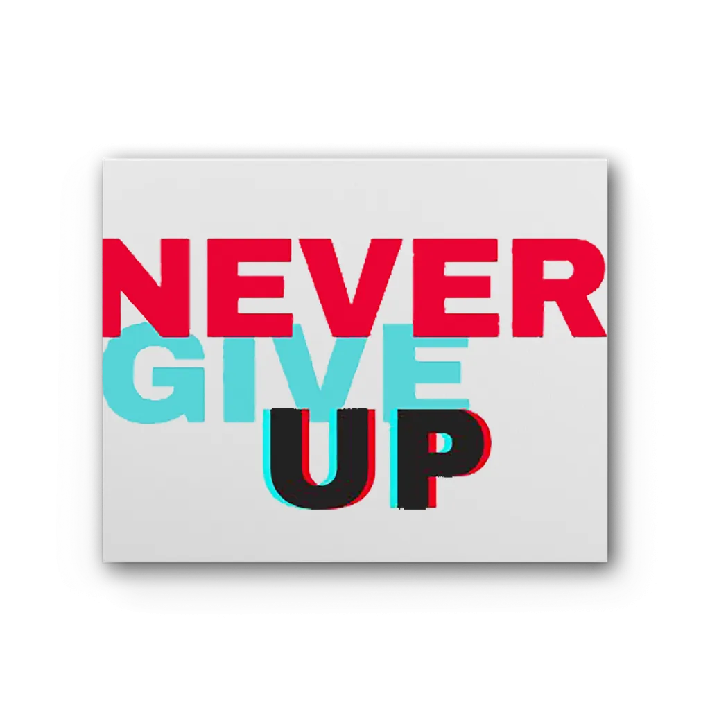 Never Give Up Premium Stretched Canvas