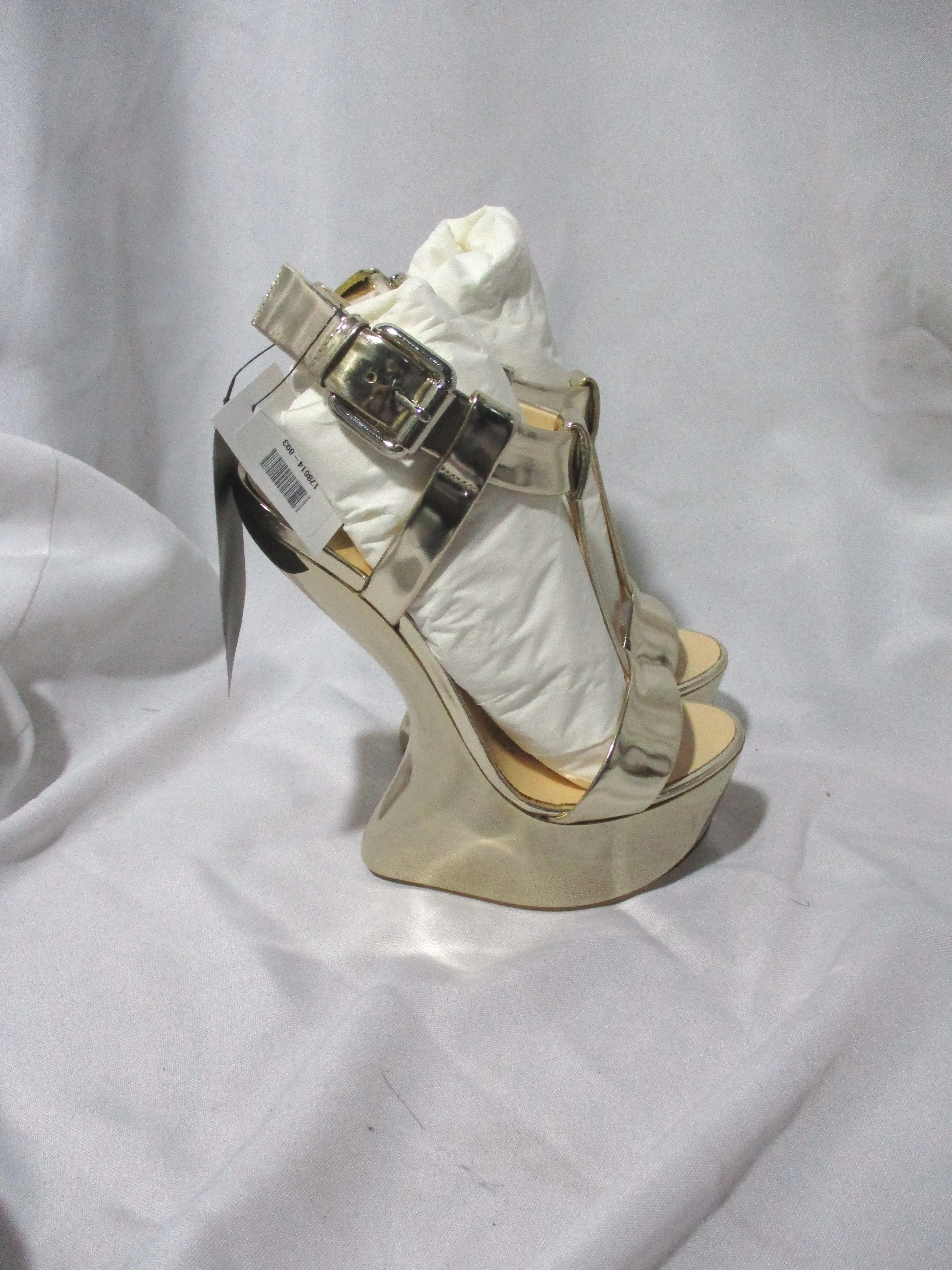 NEW GIUSEPPE ZANOTTI LADY GAGA HEEL PLATFORM Shoe Wedge 36 GOLD NWT