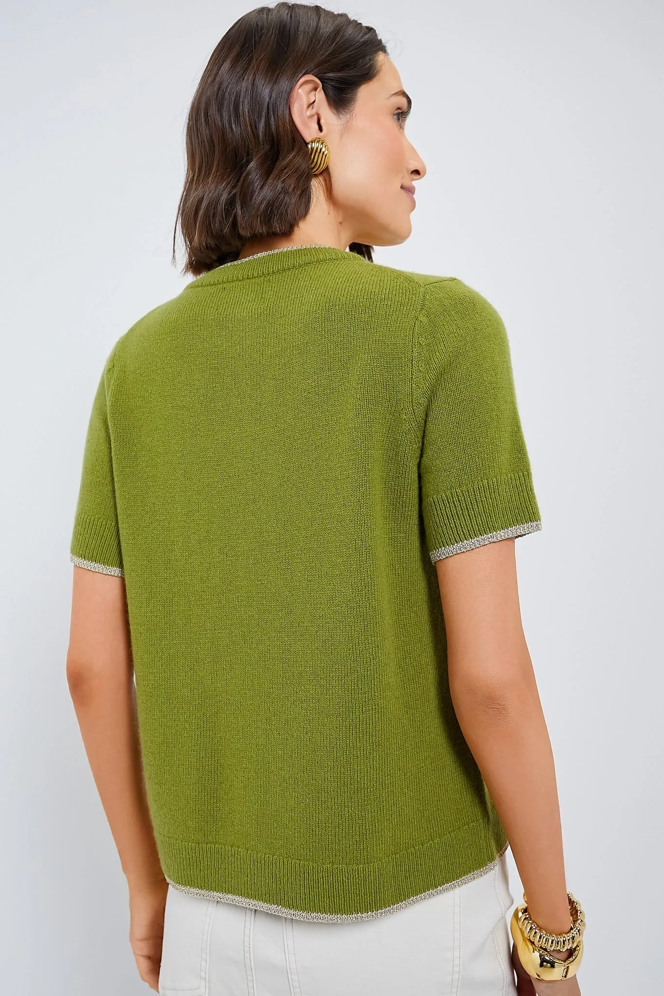 Olive Green Robbie Short Sleeve Sweater