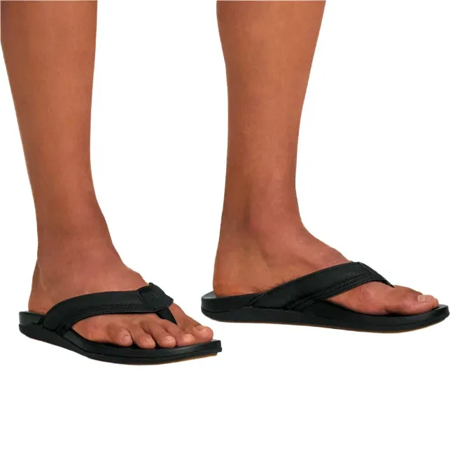 Olukai "Maha" Men's Relief Sandals- Black