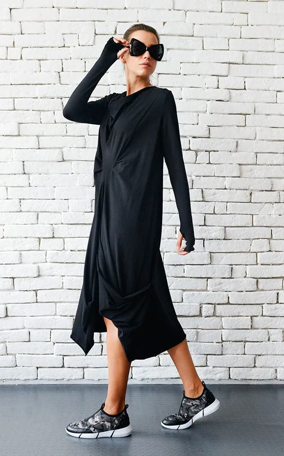 Oversize Black Loose Casual Tunic