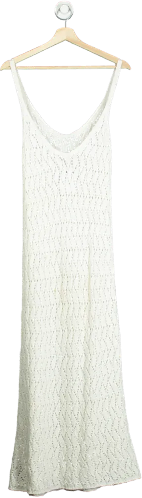 Oysho White Crochet Maxi Dress UK S